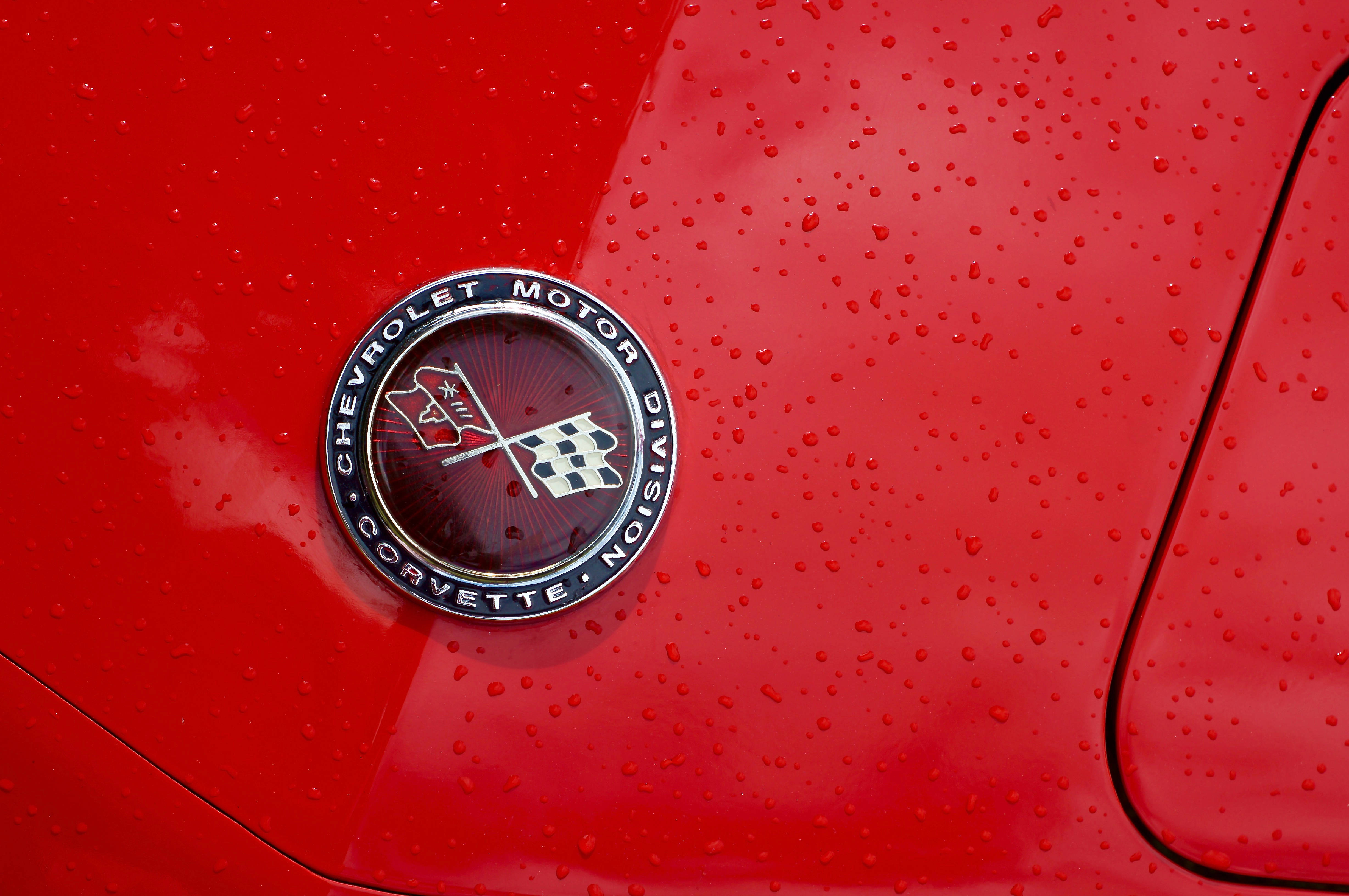Division 2, red Corvette emblem, sleek car hood, 4K Desktop Wallpaper