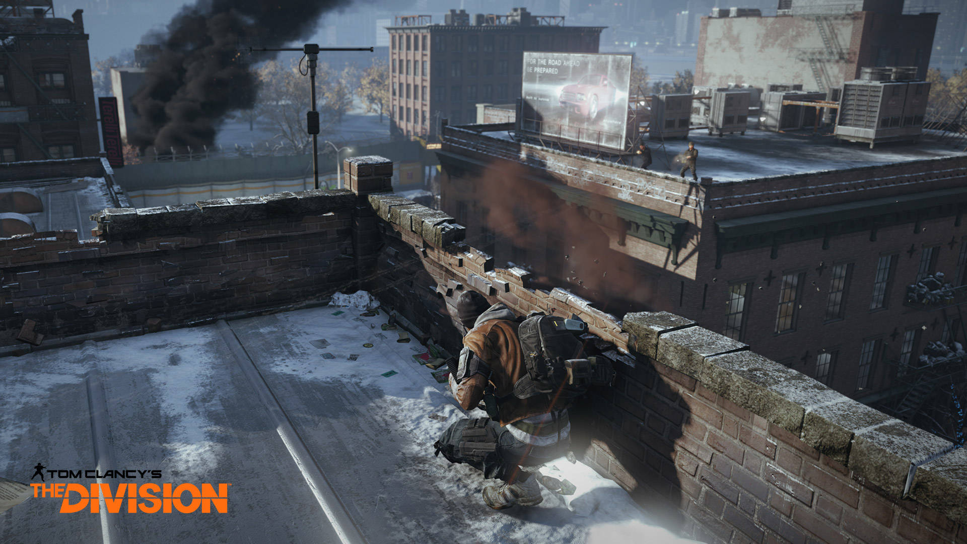 The Division, rooftop, snow-dusted, Full HD Desktop Wallpaper