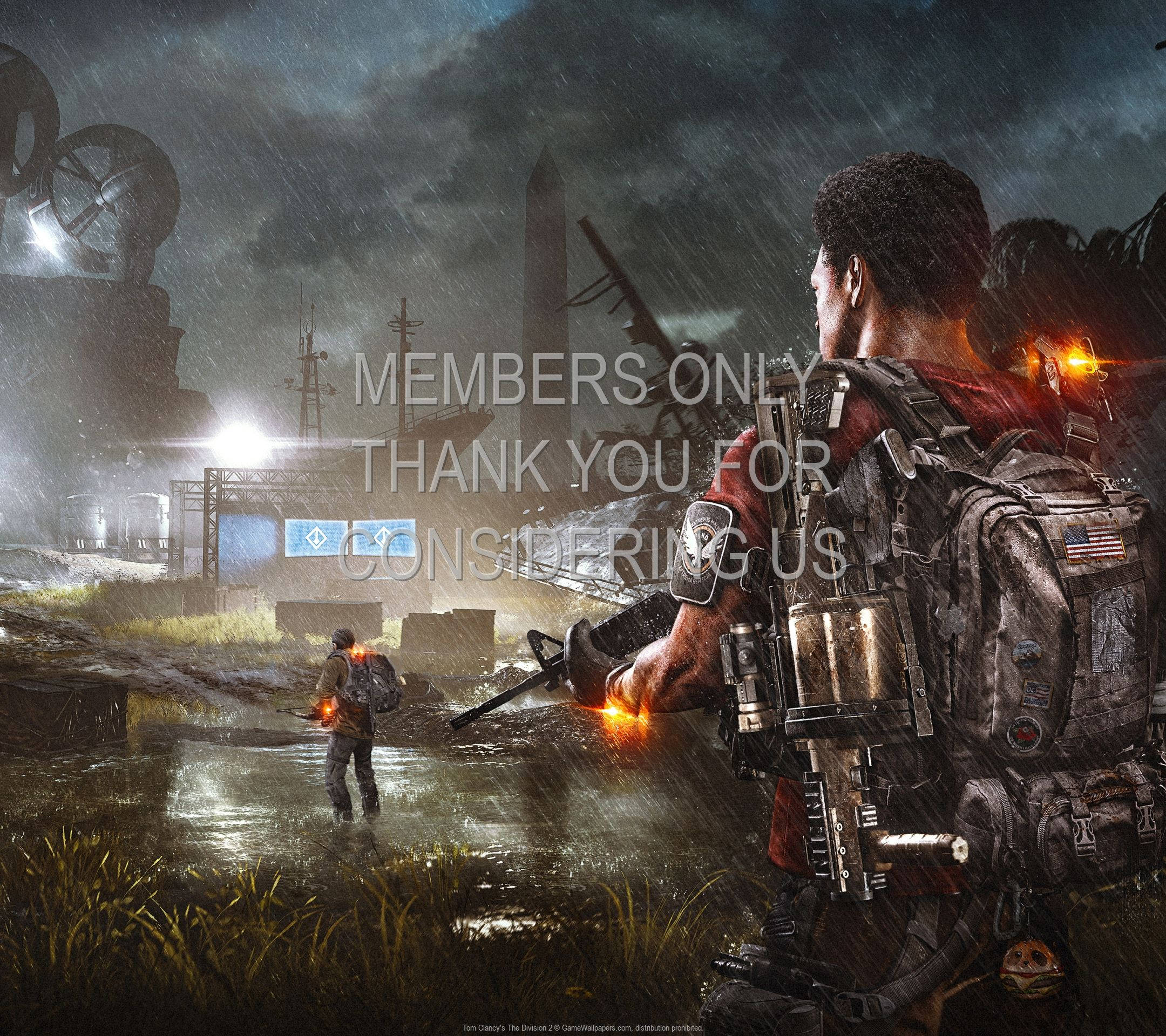 The Division 2, Search And Rescue, stormy night sky, Full HD Desktop Wallpaper