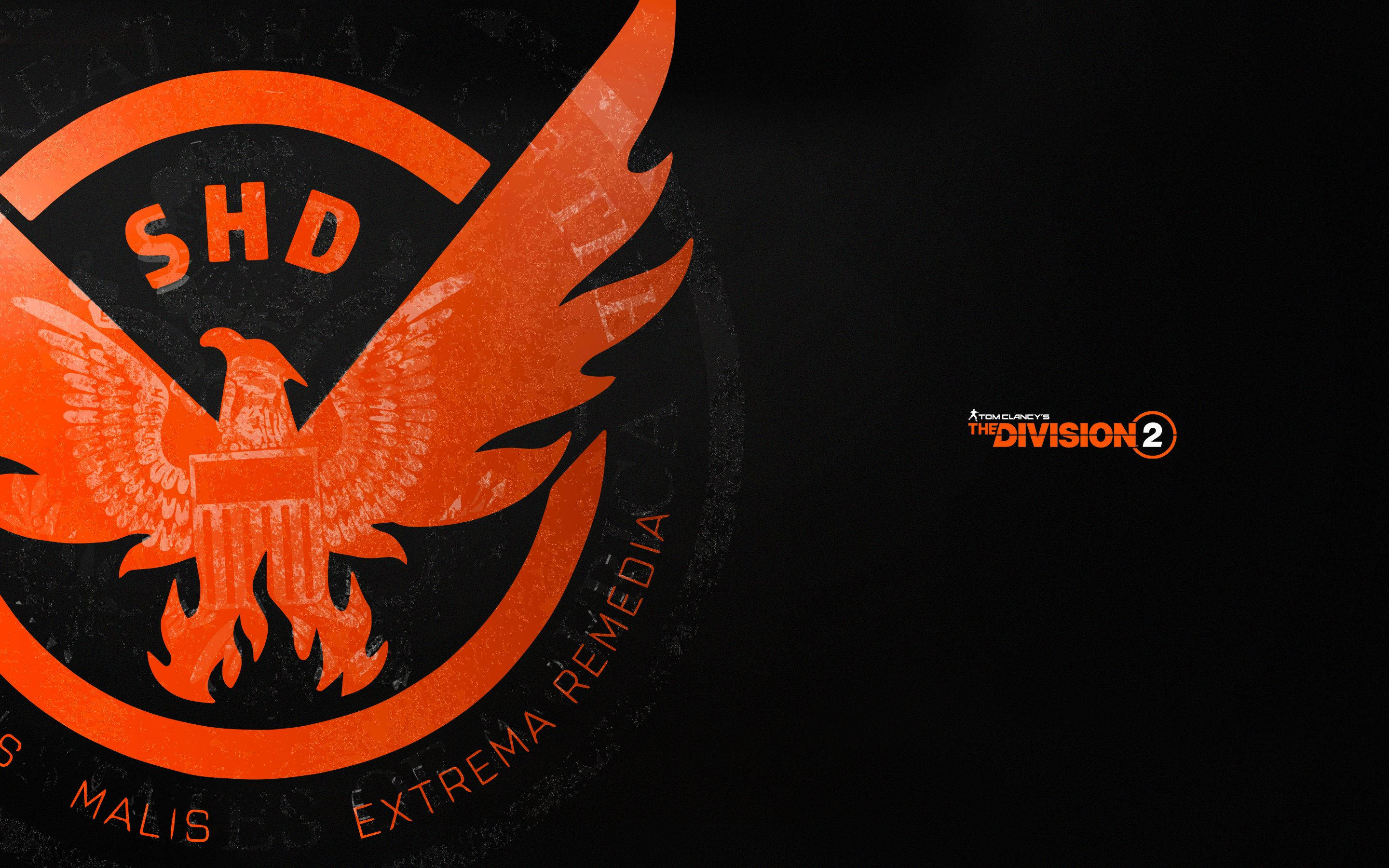 The Division 2, SHD emblem, fiery eagle, 2K Desktop Wallpaper