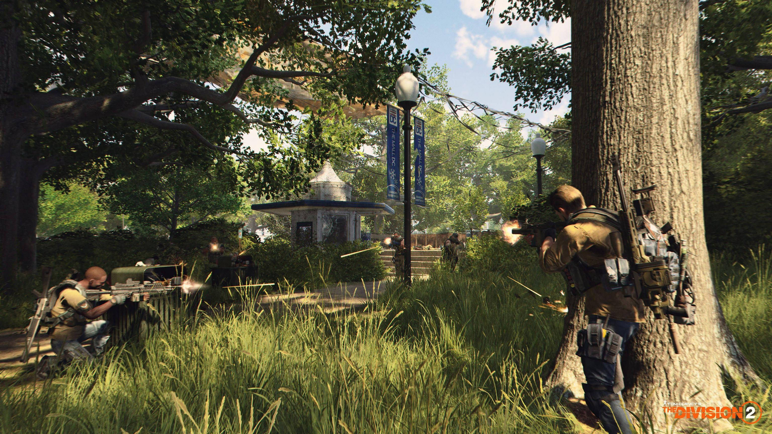 The Division 2, firefight, forest, 2K Desktop Wallpaper