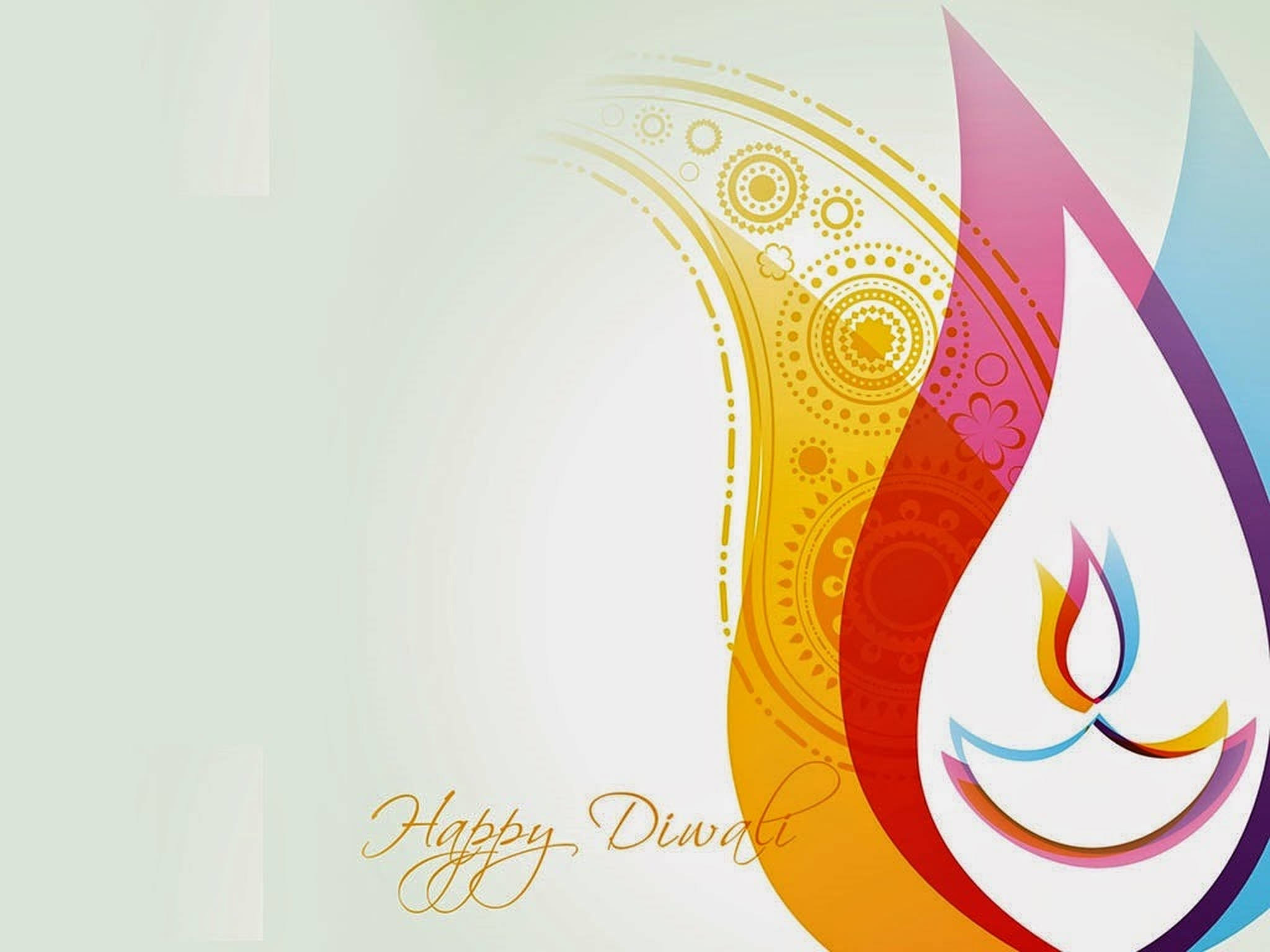 Diwali, flame motif, golden paisley patterns, Full HD Desktop Wallpaper