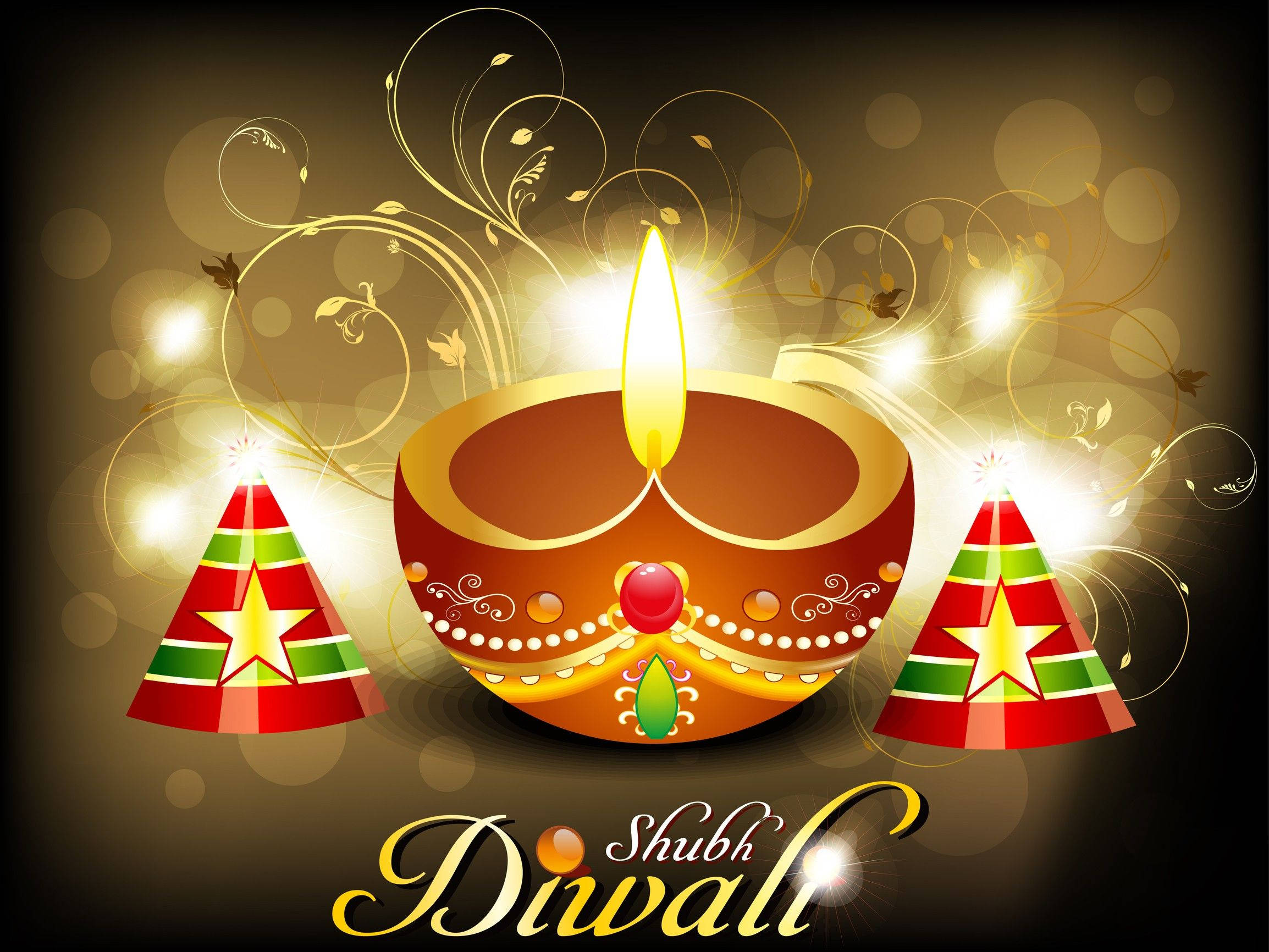 Diwali, diya, glowing flame, Full HD Desktop Wallpaper