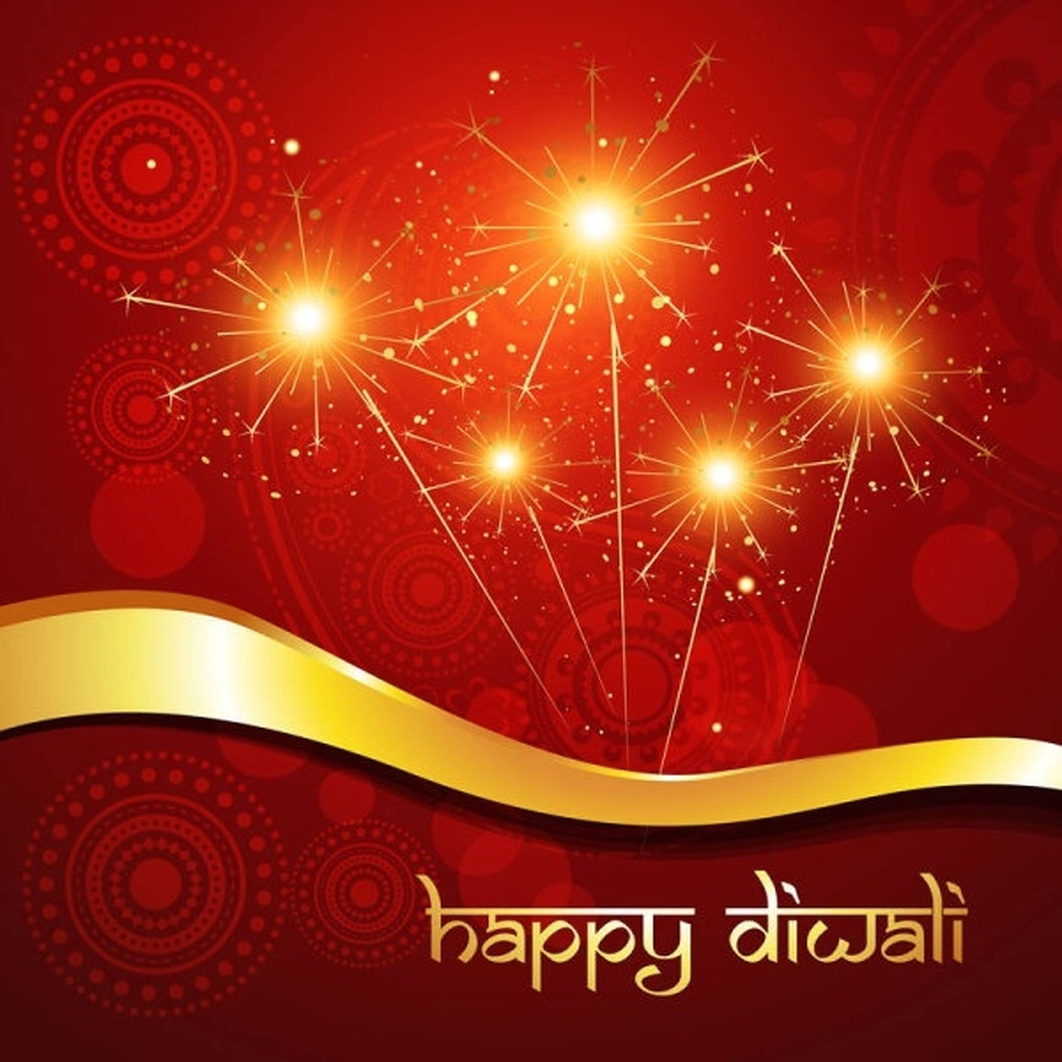 Diwali, sparkling lights, vibrant red, Full HD Desktop Wallpaper