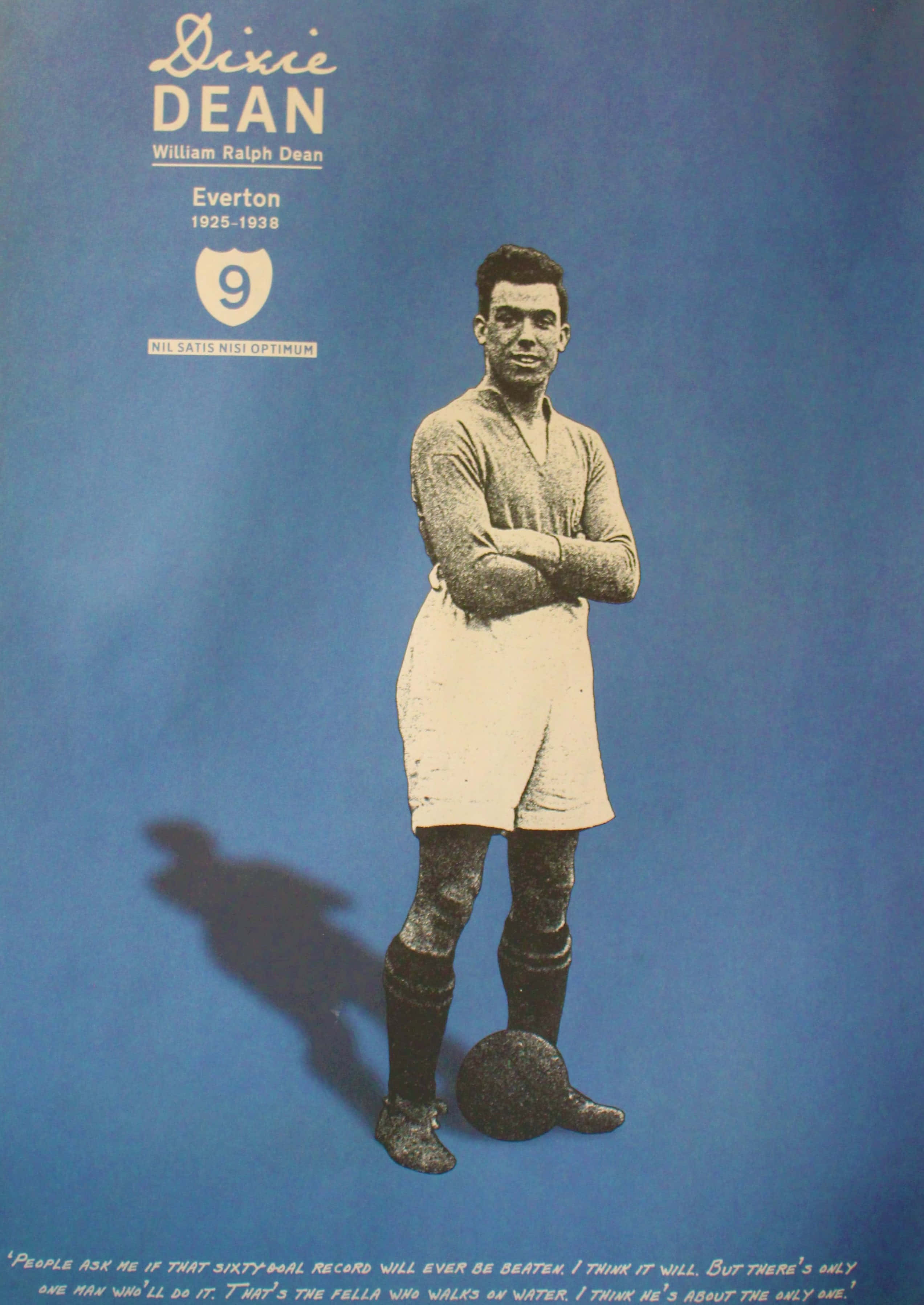 Dixie Dean, English Football Captain, retro poster, 2K Phone Wallpaper