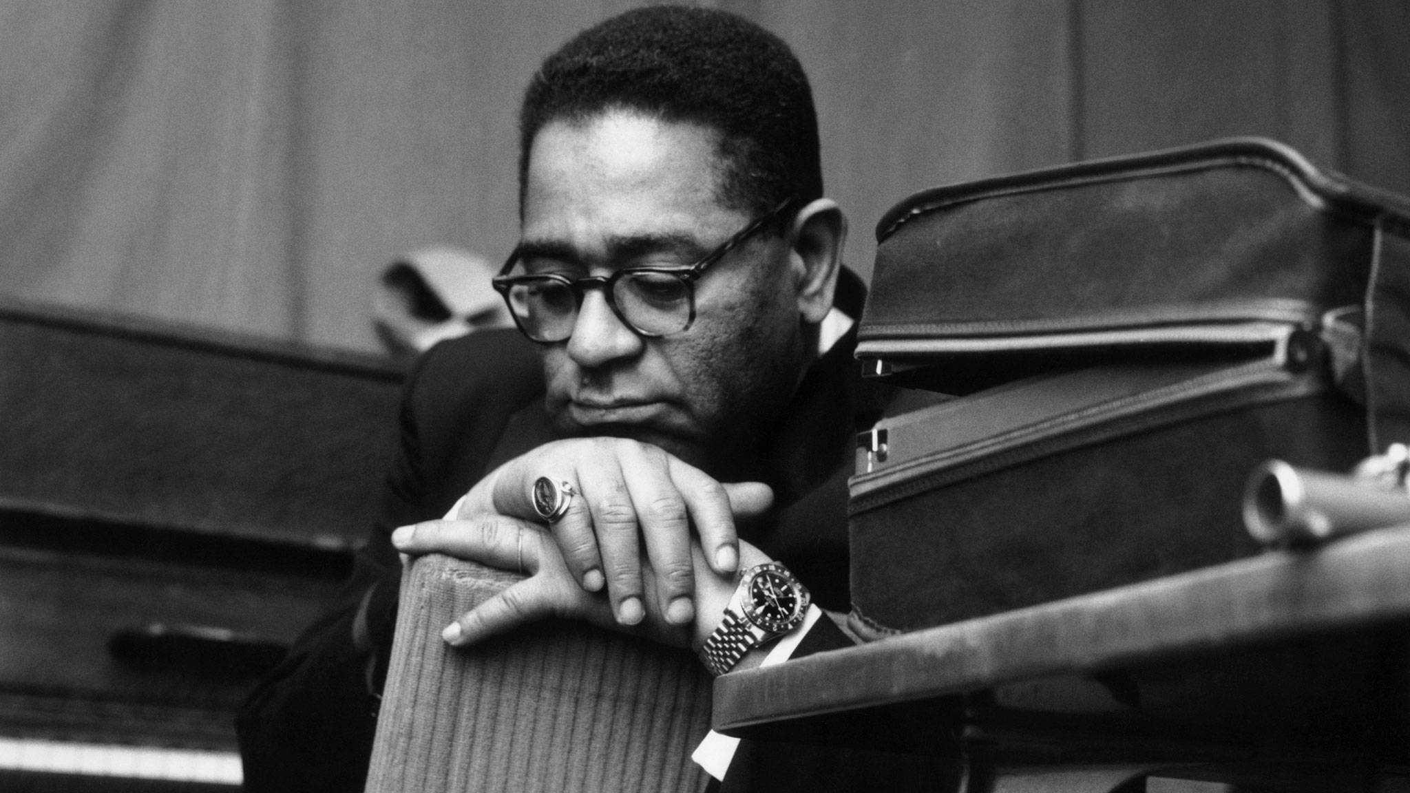 Dizzy Gillespie, piano, suitcases, Full HD Desktop Wallpaper