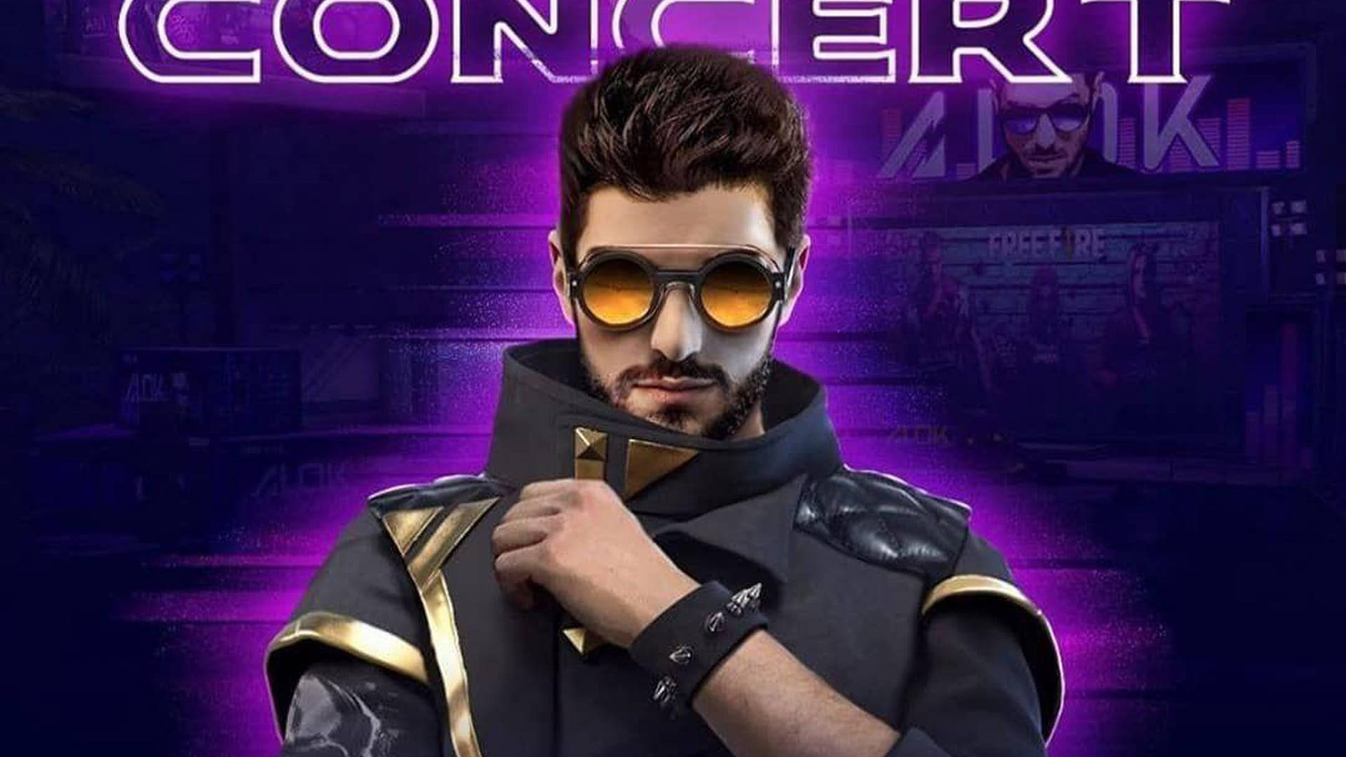 DJ Alok, Free Fire, gold-trimmed black armor, Full HD Desktop Wallpaper