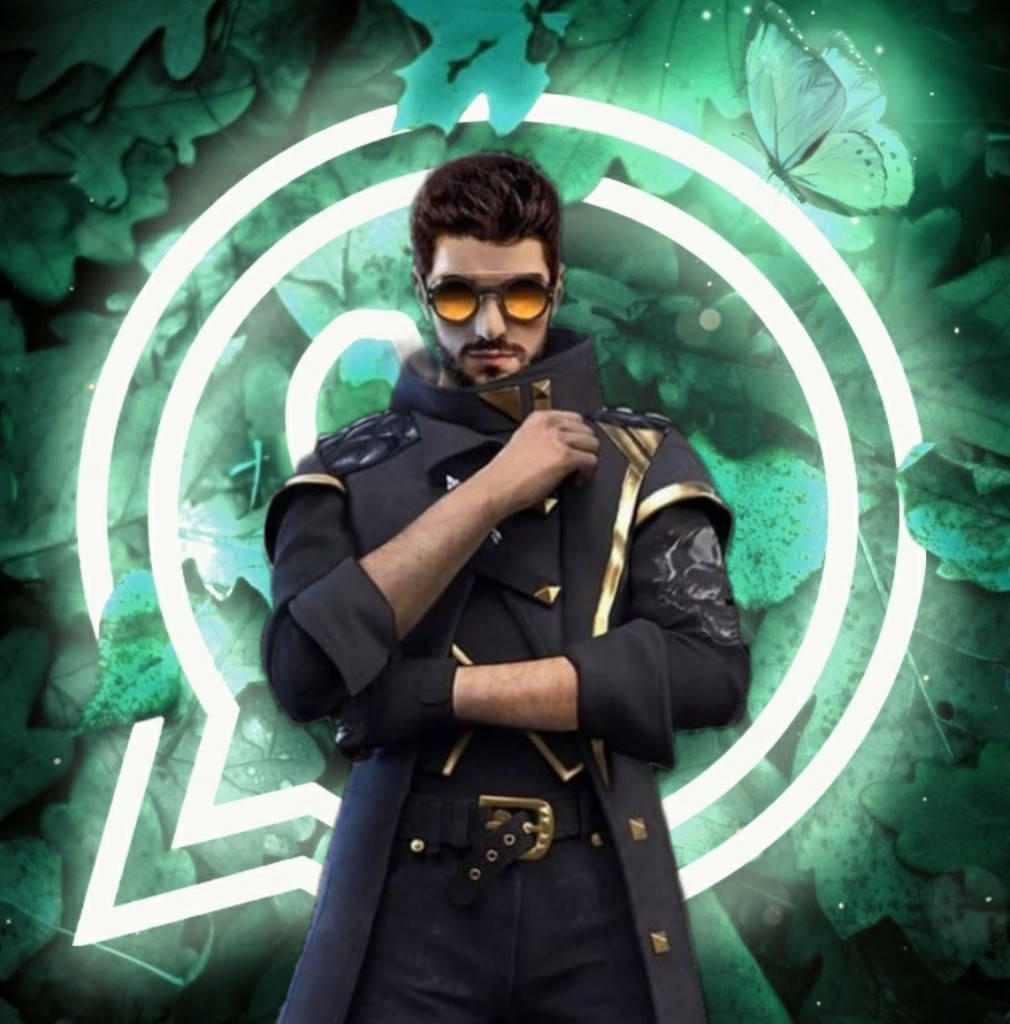 DJ Alok, Free Fire, green butterfly, SD Phone Wallpaper