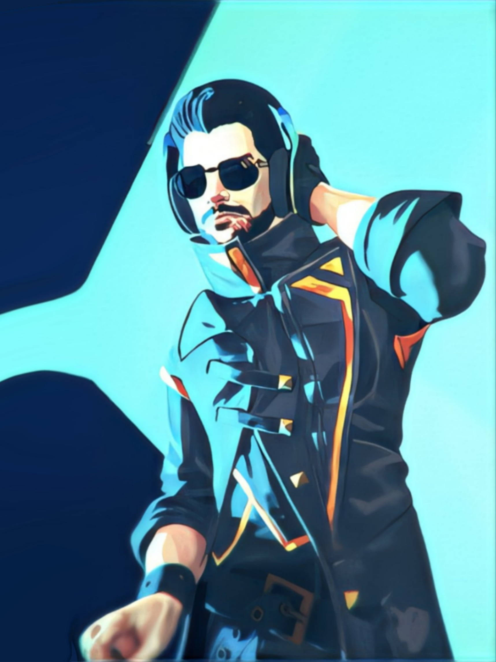 DJ Alok, Free Fire, cyan, Full HD Phone Wallpaper