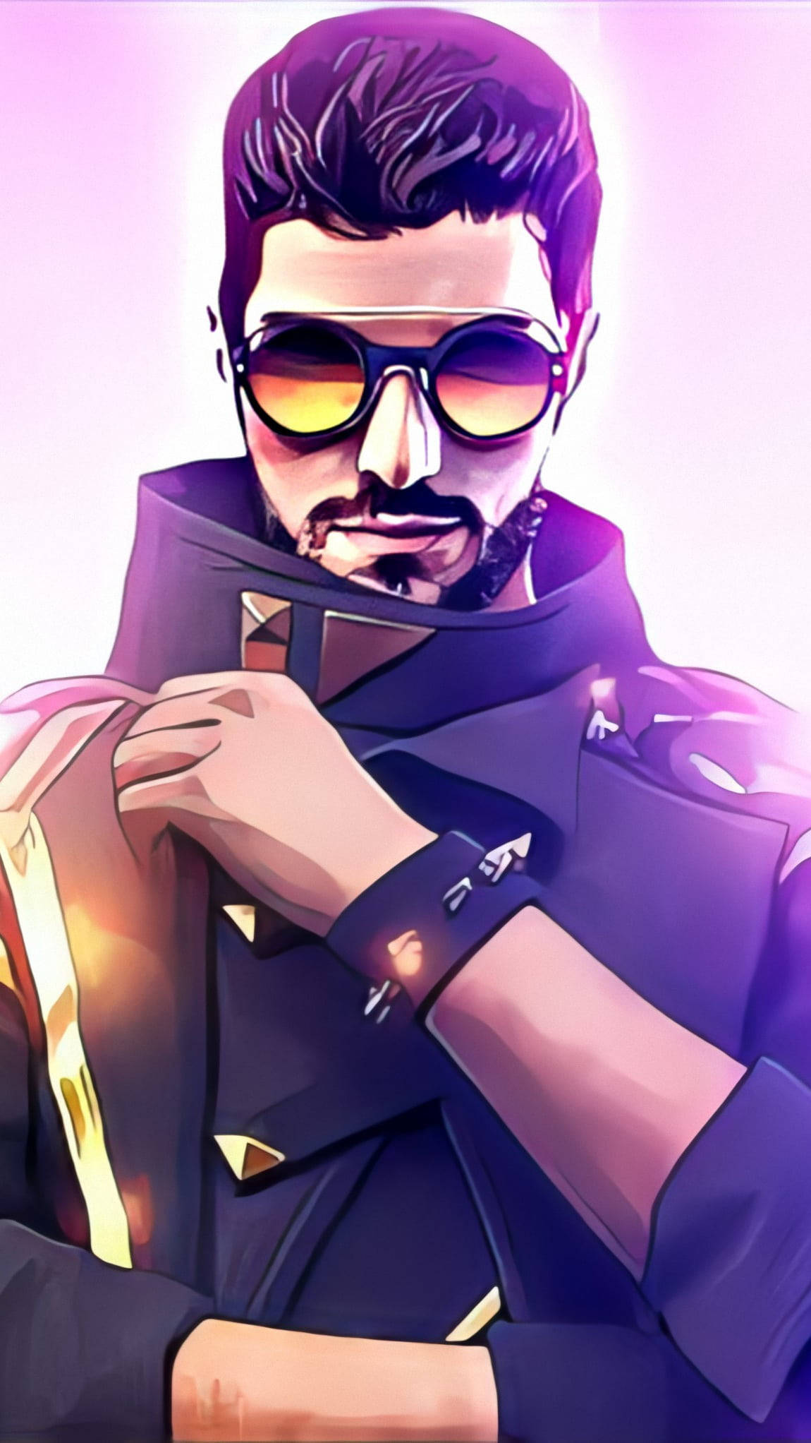 DJ Alok, Free Fire, purple, Full HD Phone Wallpaper