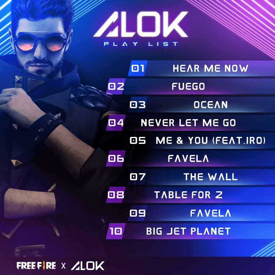 DJ Alok, Free Fire, neon purple, SD Desktop Wallpaper