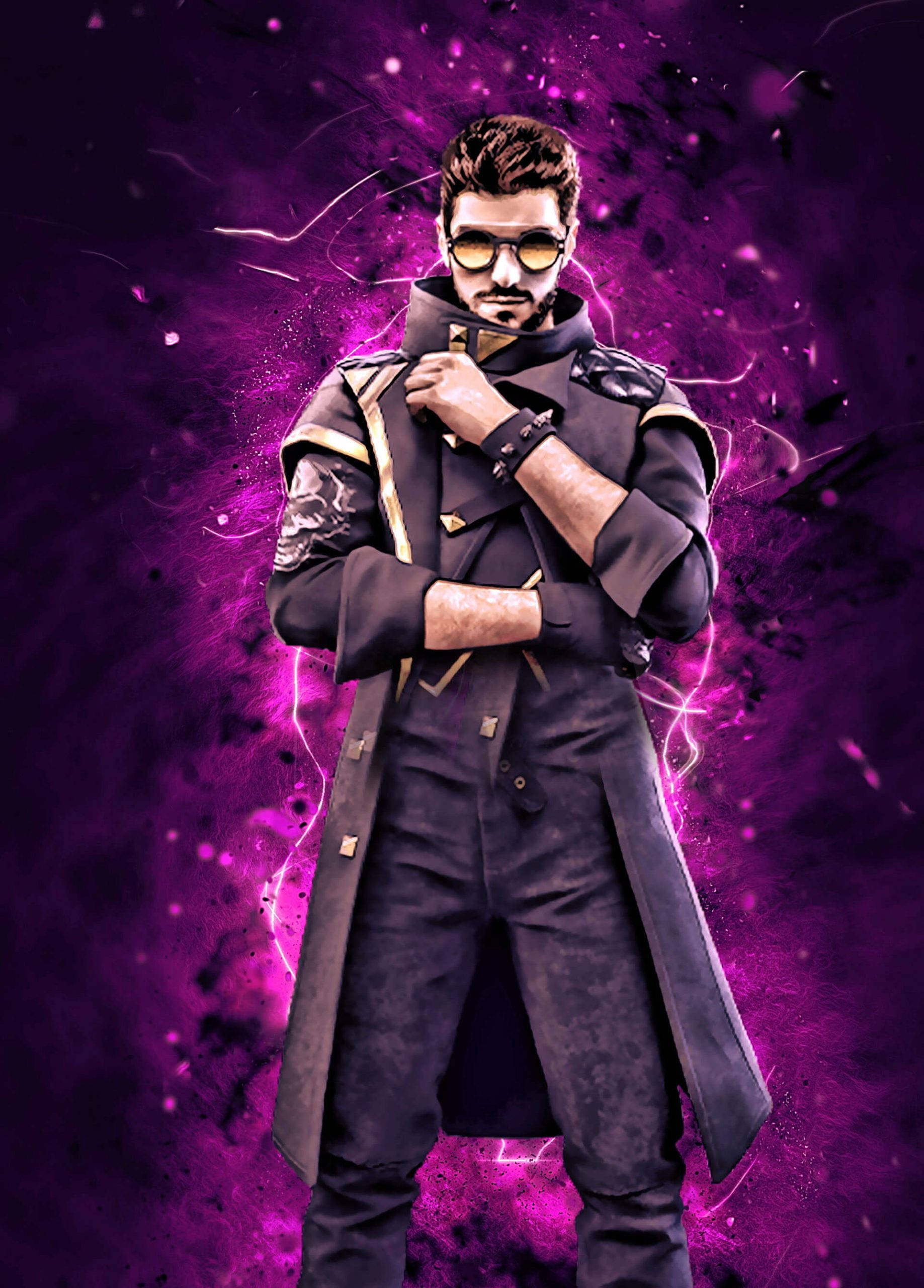 DJ Alok, Free Fire, purple, 2K Phone Wallpaper