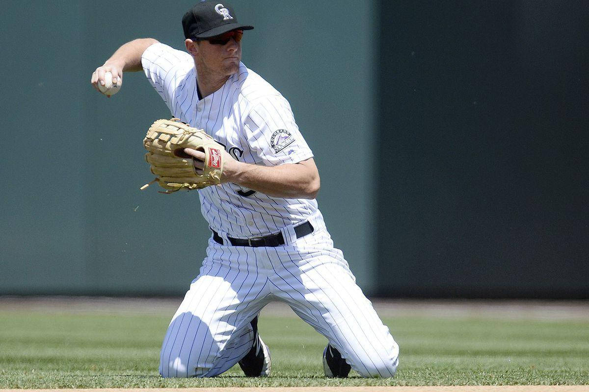 DJ LeMahieu, pinstripe uniform, grass field, SD Desktop Wallpaper