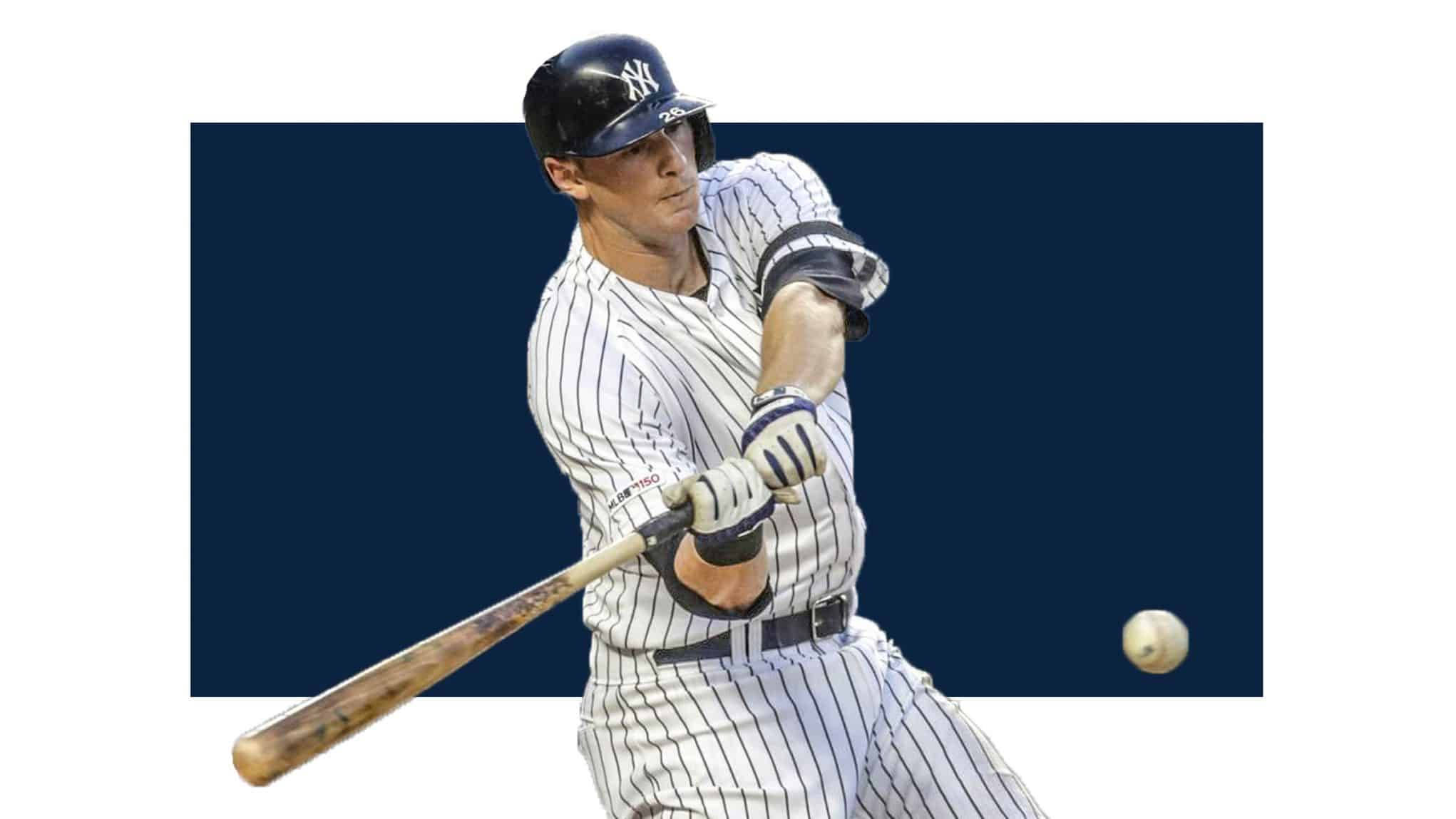 DJ LeMahieu, pinstripe uniform, bat, Full HD Desktop Wallpaper