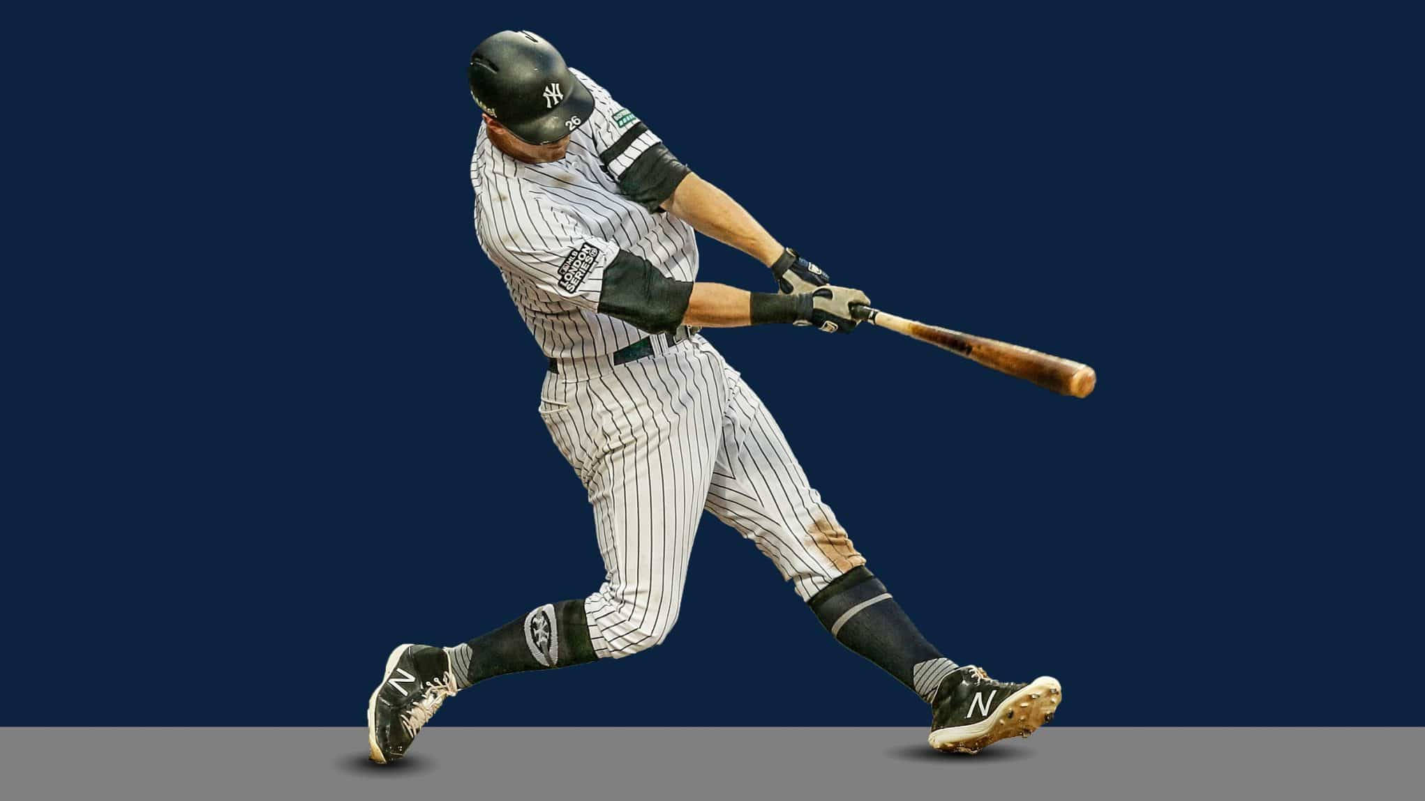 DJ LeMahieu, pinstripe uniform, bat, Full HD Desktop Wallpaper