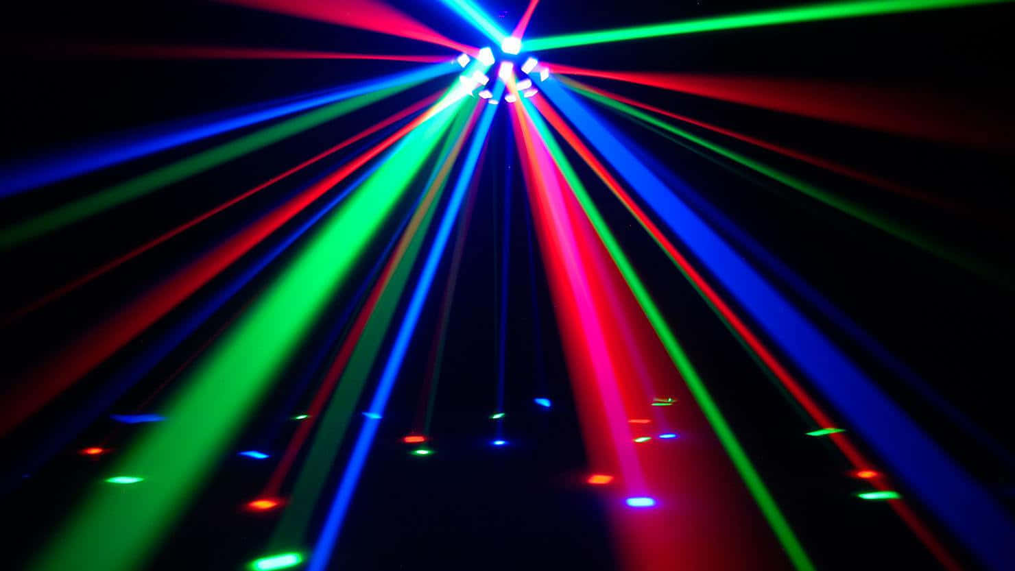 vibrant red green and blue laser beams, central point, pitch black background, HD Desktop Wallpaper