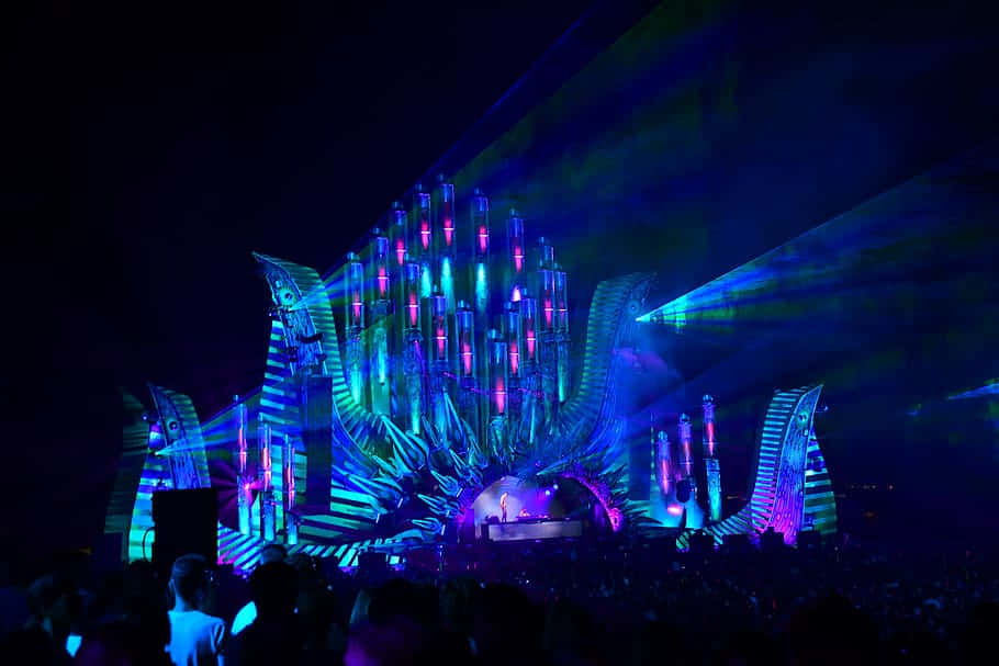 D J Stage Lighting, neon blue, purple, SD Desktop Wallpaper