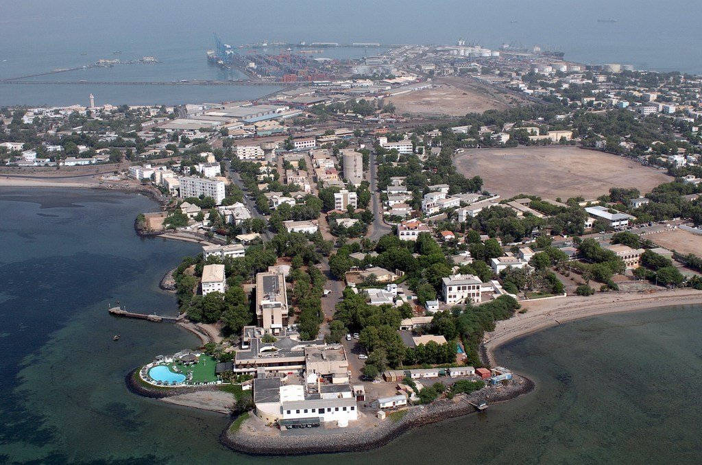 Djibouti, aerial view, coastal town, SD Desktop Wallpaper