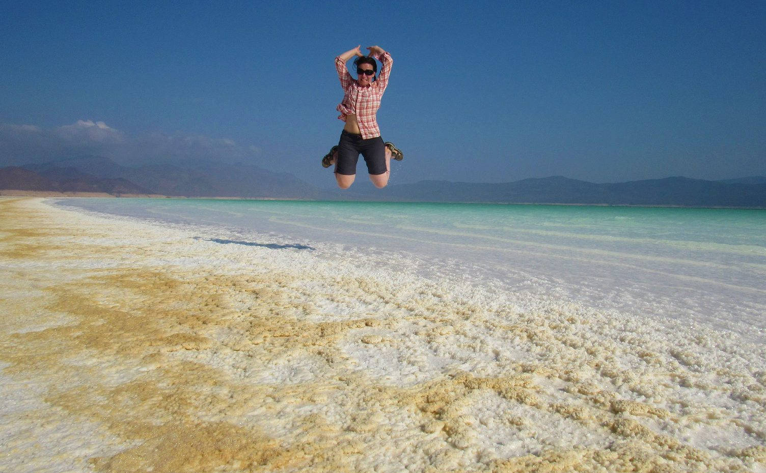 Djibouti, beach, salt-encrusted shoreline, HD Desktop Wallpaper