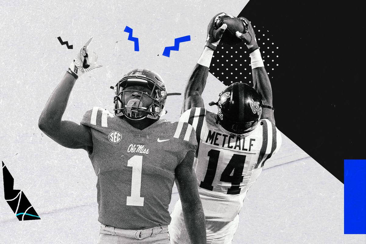 DK Metcalf, football players, celebrating with raised fist, SD Desktop Wallpaper