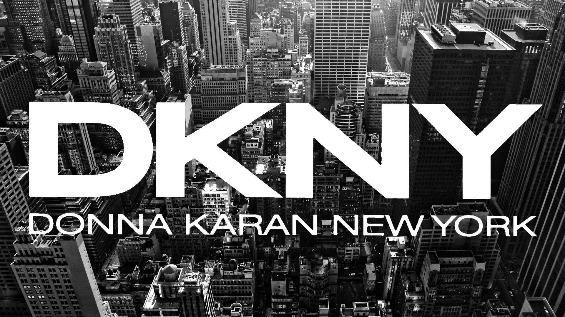 DKNY, city skyline, white DKNY logo, Full HD Desktop Wallpaper
