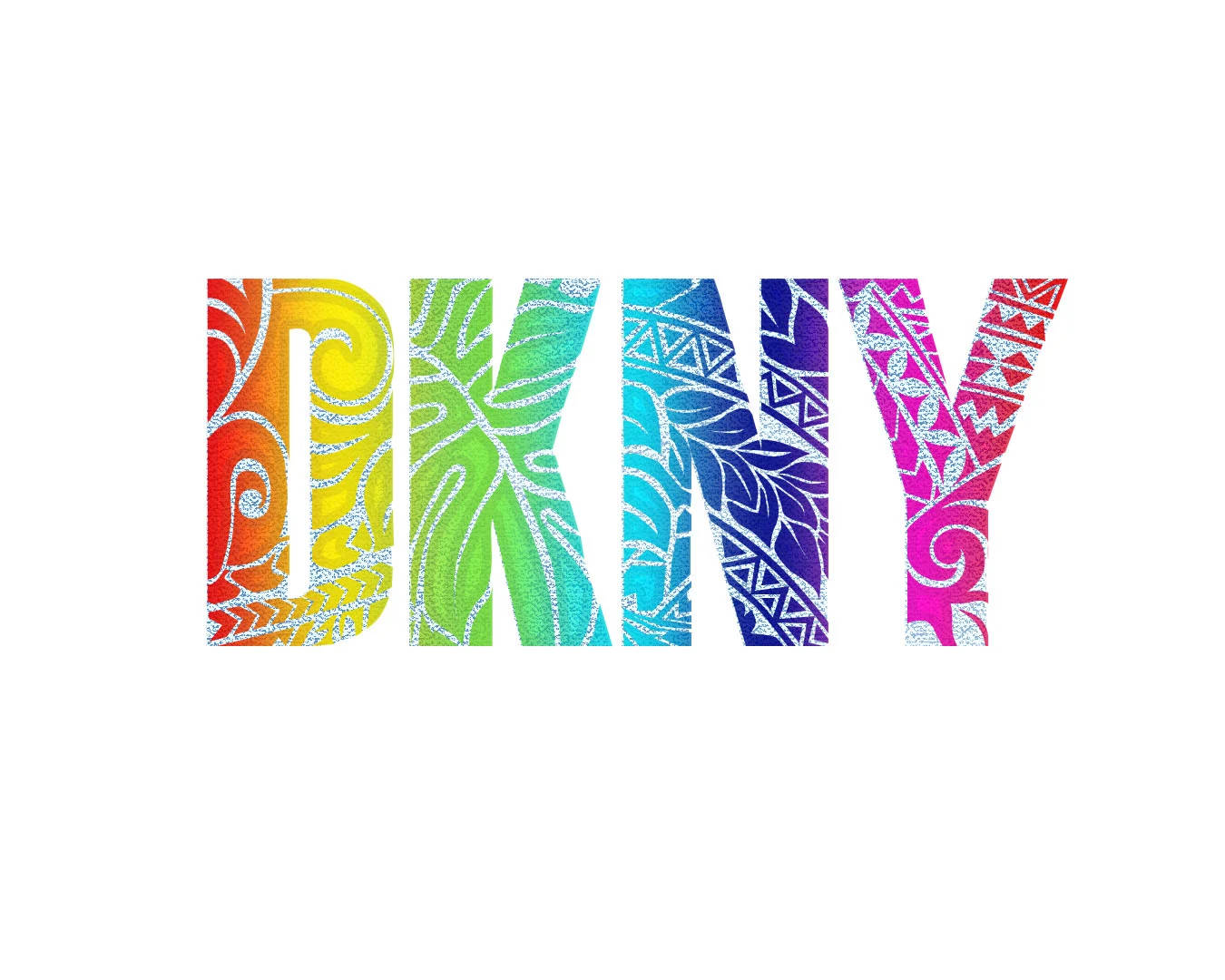 DKNY, multicolored tropical dkny logo, rainbow-colored, HD Desktop Wallpaper