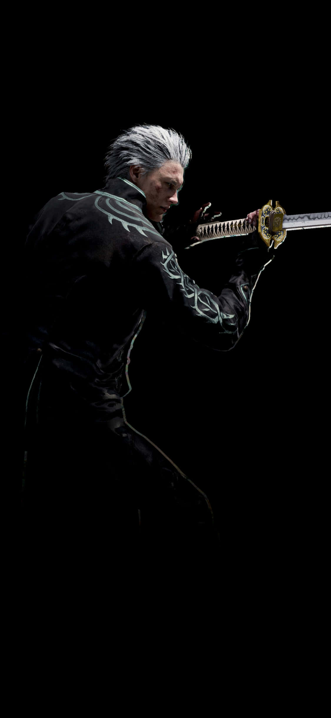 Dmc 5, silver-haired warrior, black armor, Full HD Phone Wallpaper