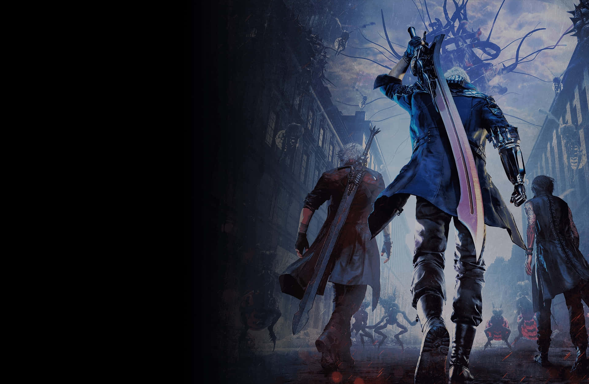 Dmc 5, blue coat, massive sword, Full HD Desktop Wallpaper