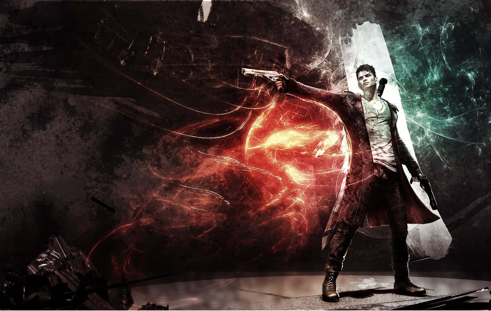 Dmc, red coat, gun, HD Desktop Wallpaper