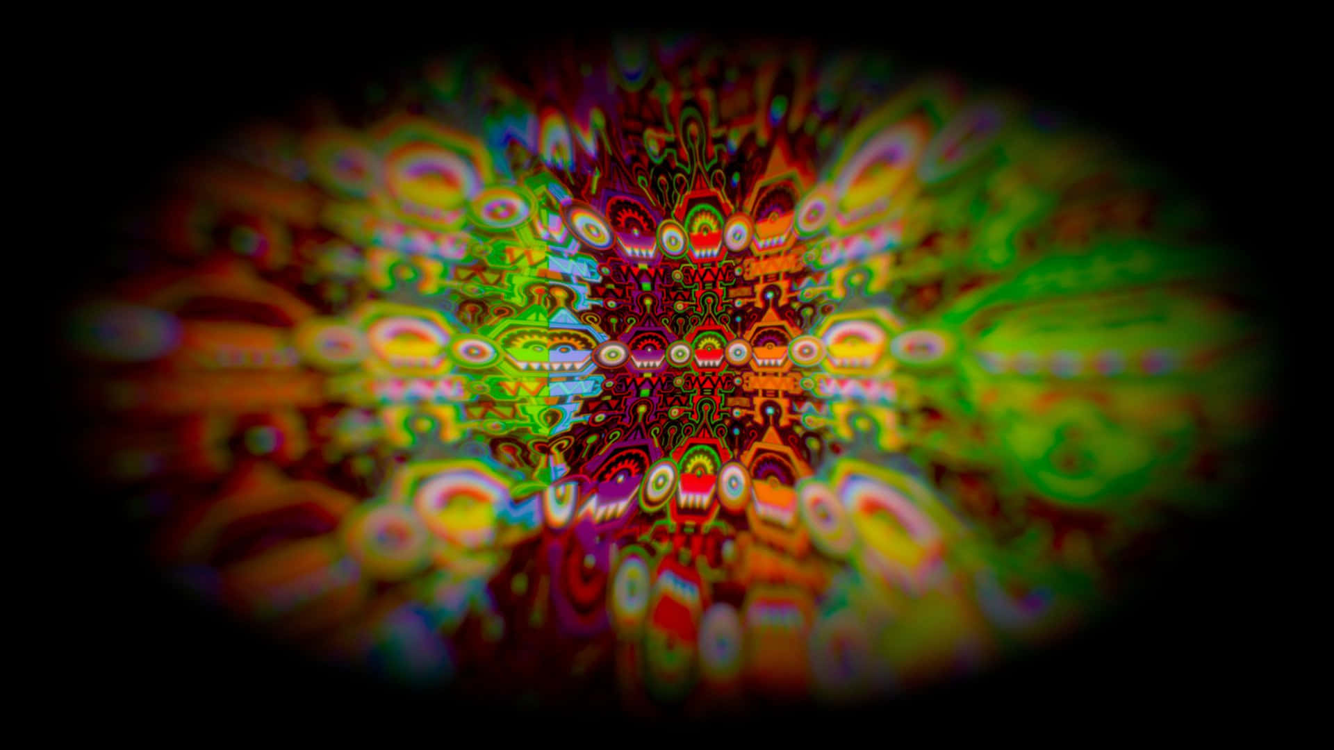 DMT, vibrant swirling colors, black void, Full HD Desktop Wallpaper