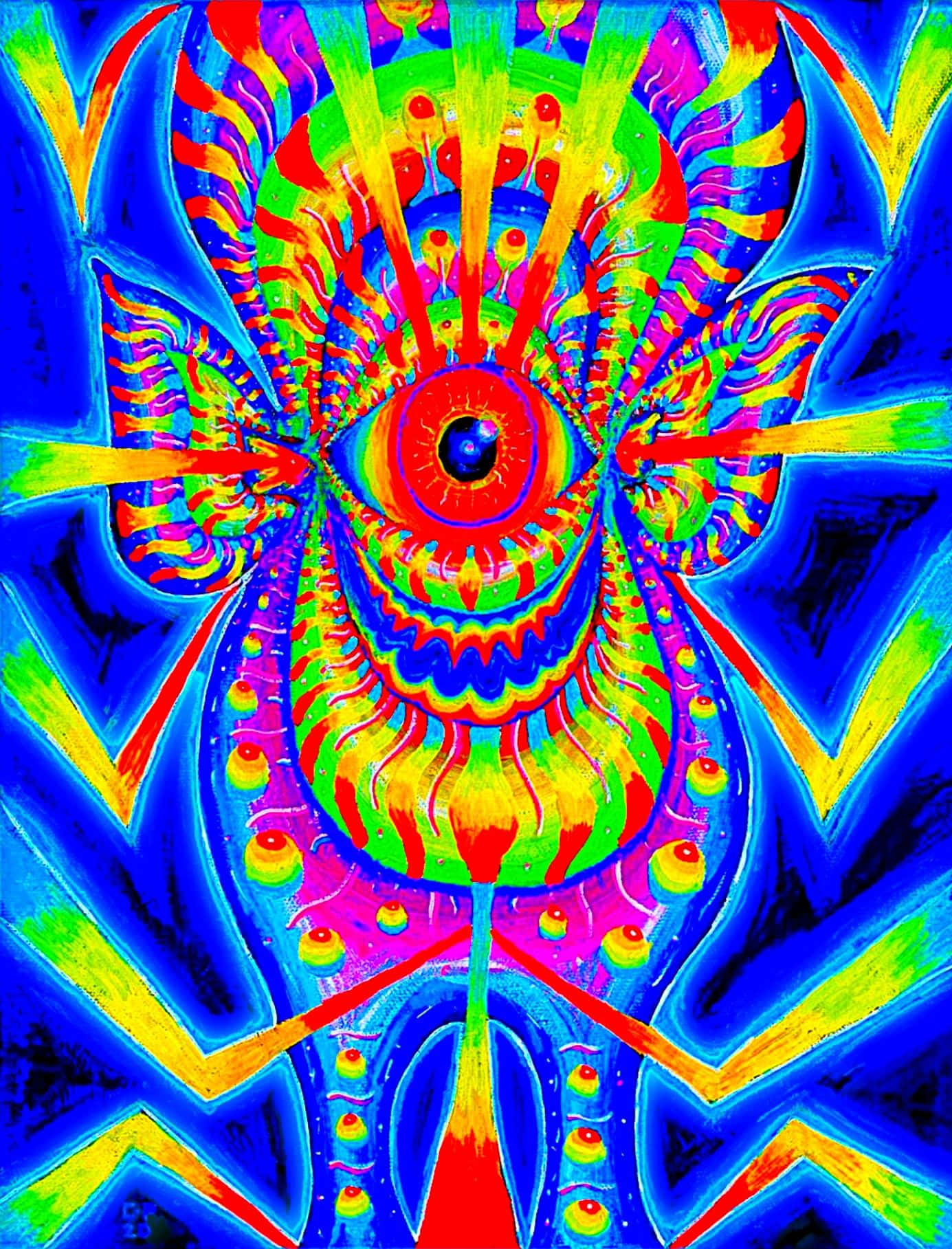 DMT, psychedelic eye, vibrant neon colors, HD Phone Wallpaper