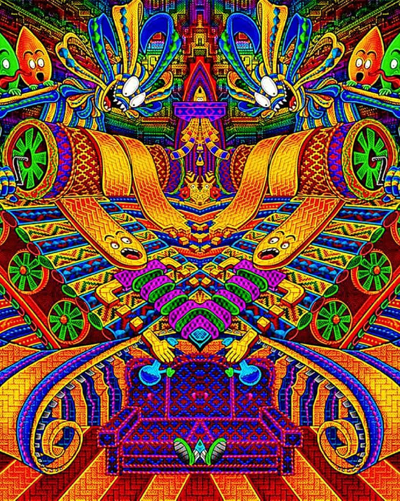 dmt, bold colors, psychedelic artwork, SD Phone Wallpaper