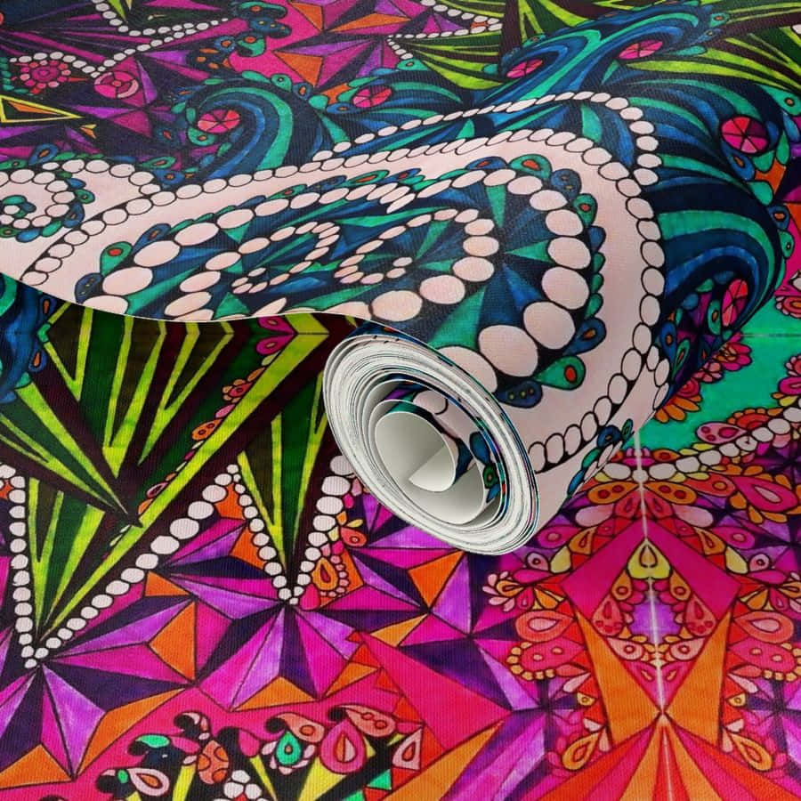 DMT, neon pinks, neon greens, SD Desktop Wallpaper