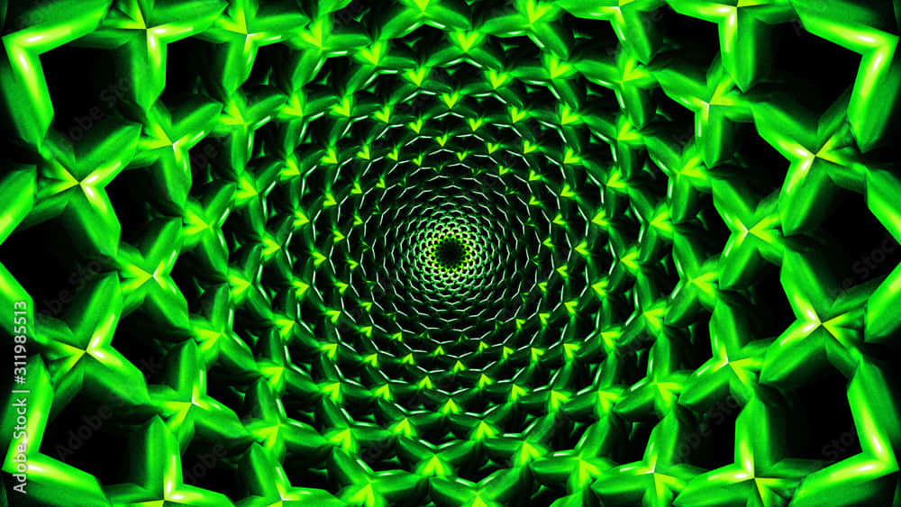 dmt, neon green, geometric tunnel, SD Desktop Wallpaper