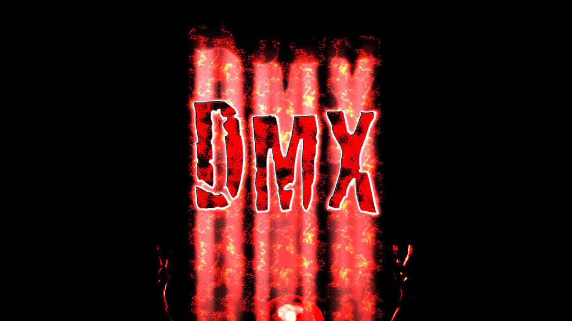 DMX, fiery red letters, black background, Full HD Desktop Wallpaper