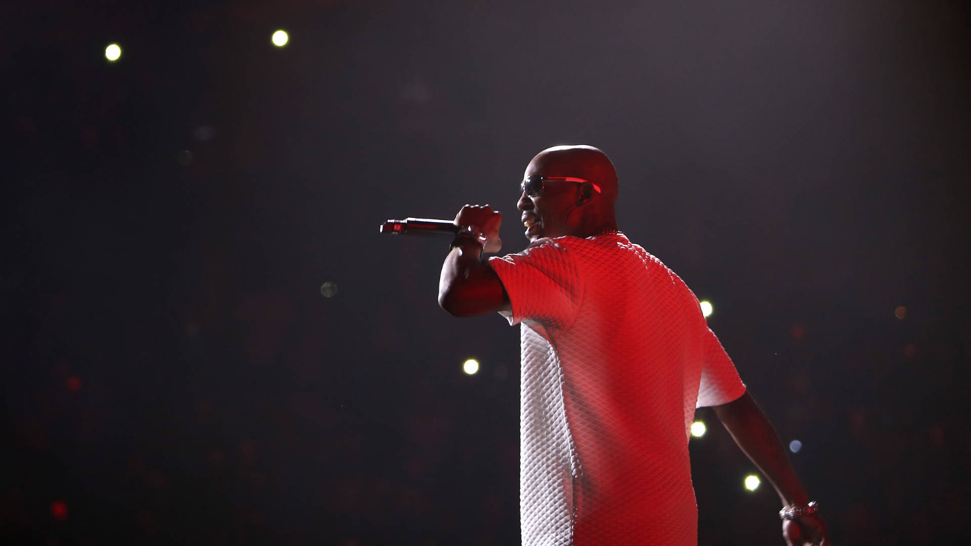 DMX, red textured shirt, stage lights, Full HD Desktop Wallpaper