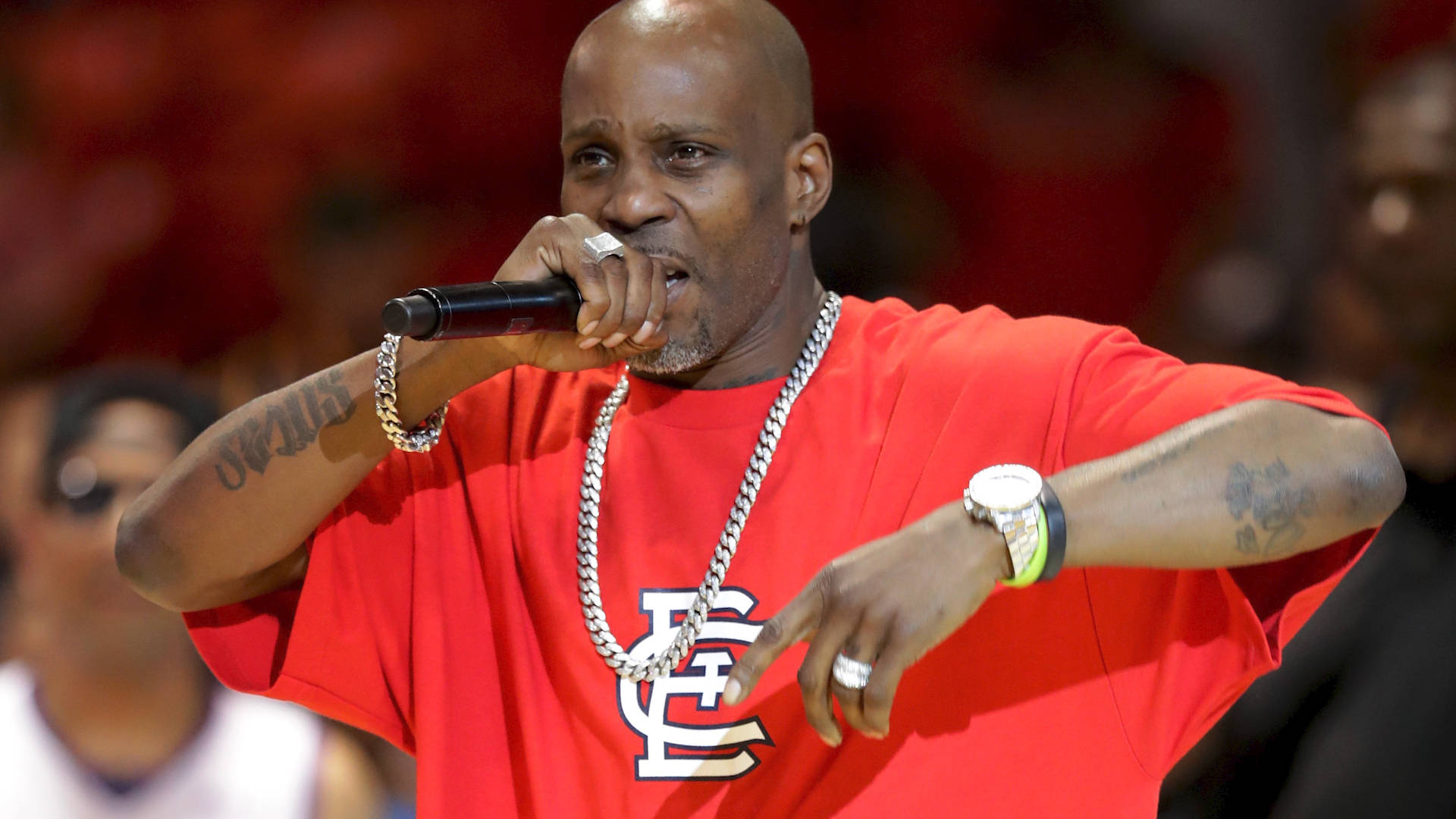 DMX, red shirt, chain, Full HD Desktop Wallpaper