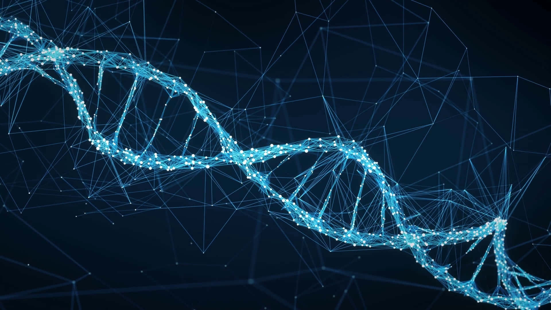 digital DNA, glowing blue, double helix, Full HD Desktop Wallpaper