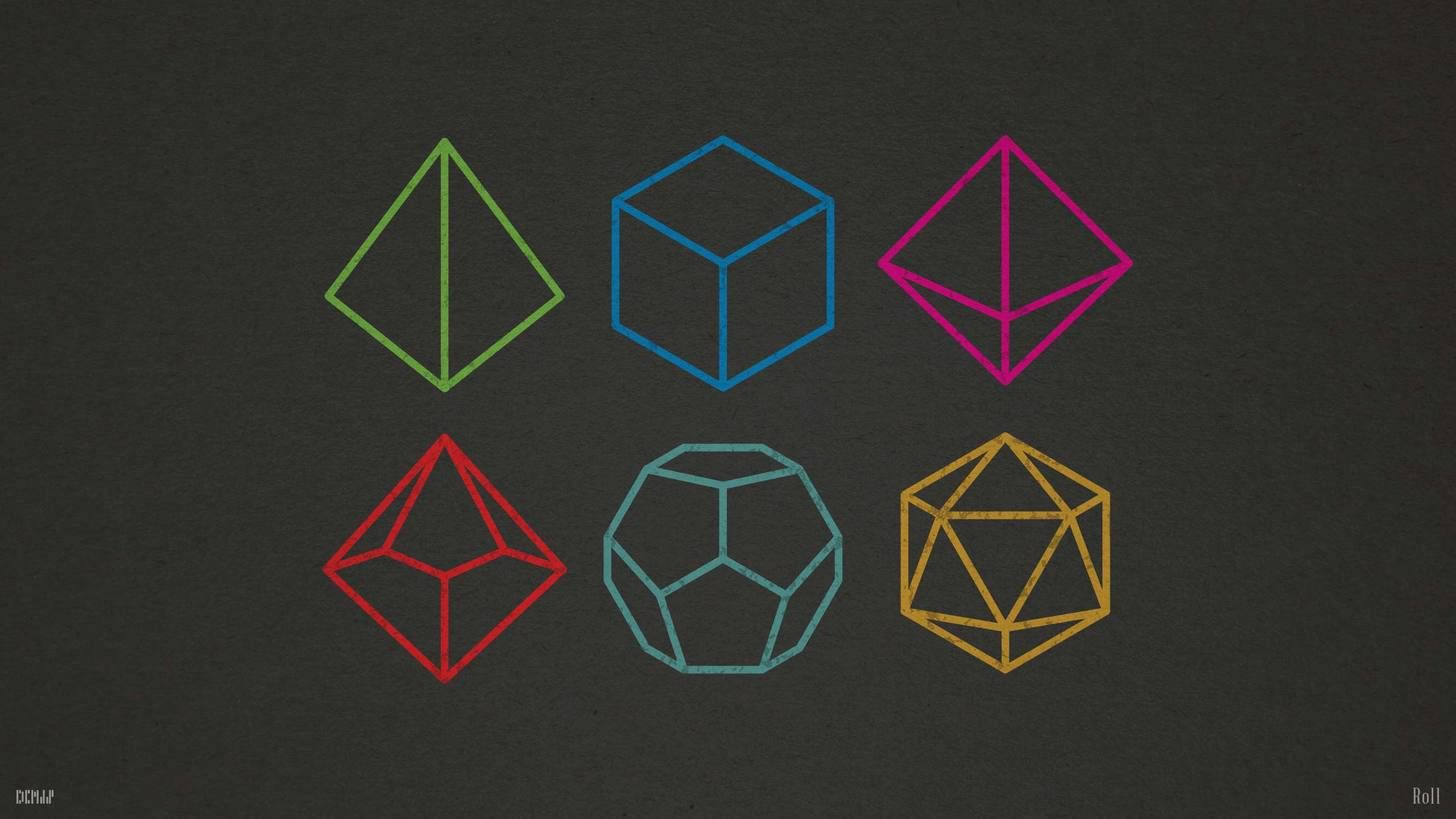 Dnd, RPG Dice, neon hues, HD Desktop Wallpaper
