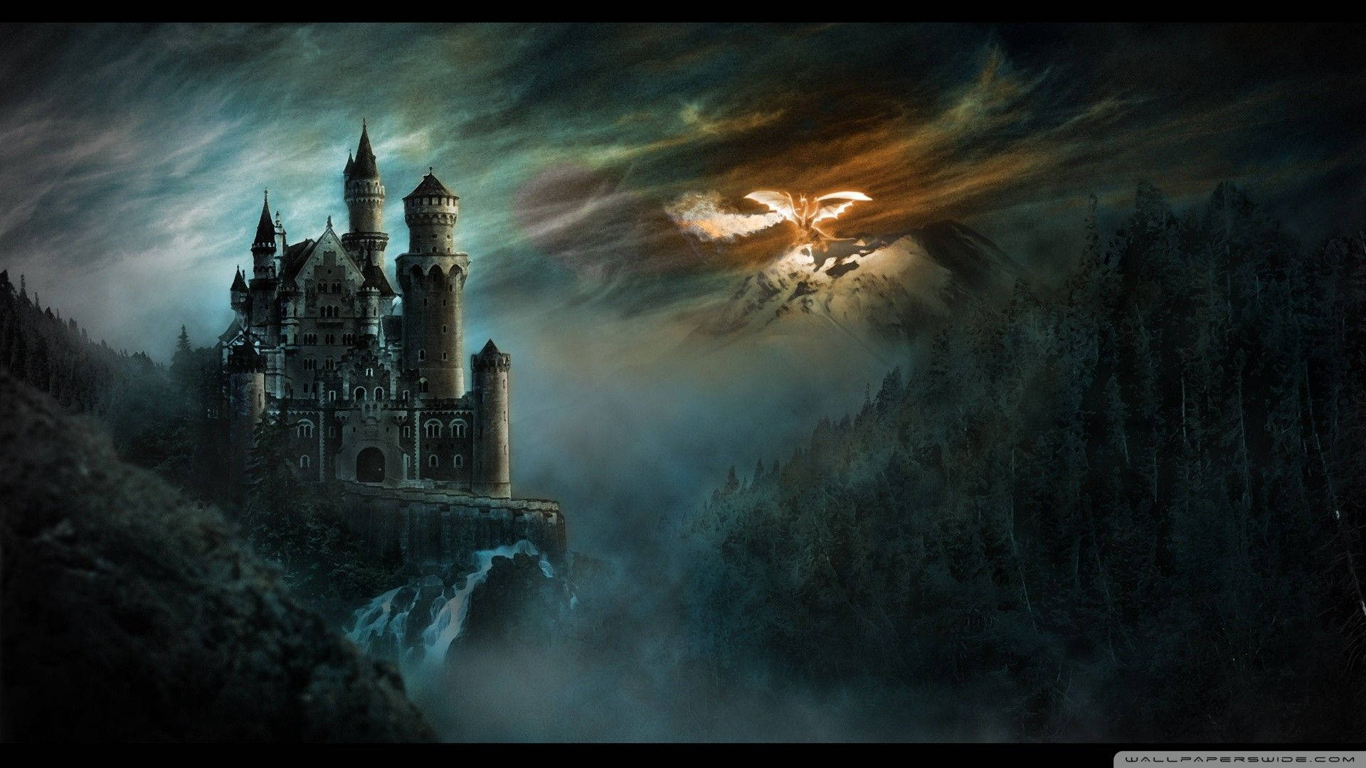 Dnd, dragon, mountain, Full HD Desktop Wallpaper