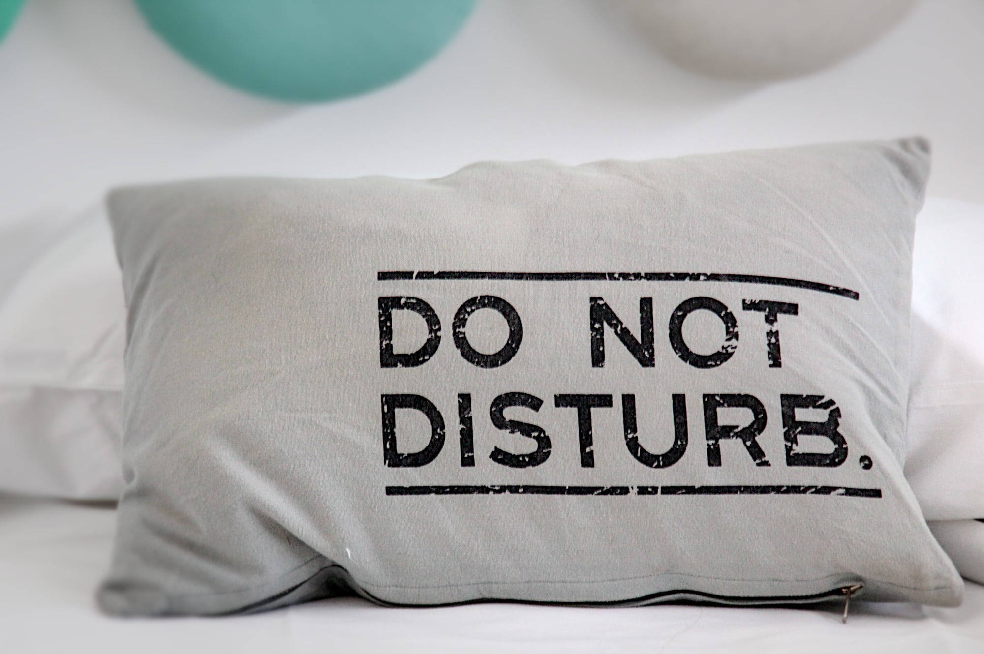 Do Not Disturb, gray pillow, black text, Full HD Desktop Wallpaper