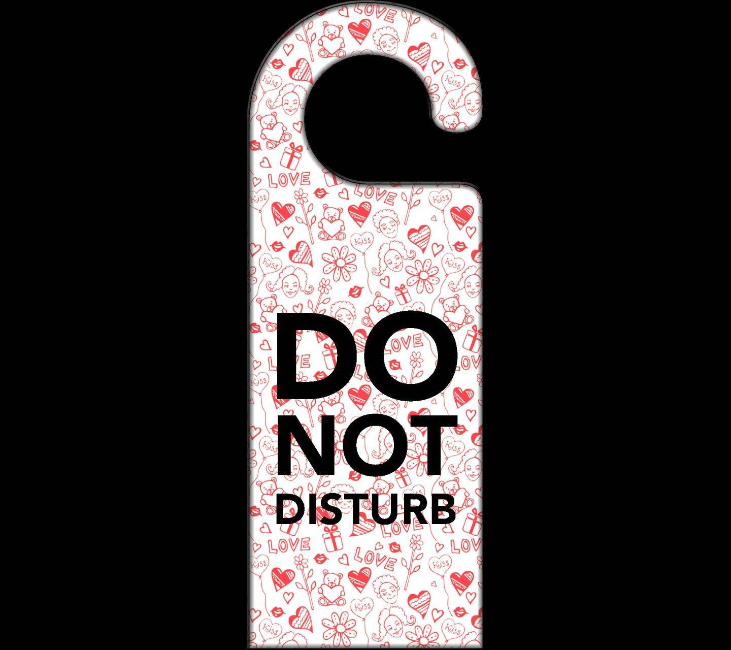Do Not Disturb, red doodle, white door hanger, HD Desktop Wallpaper