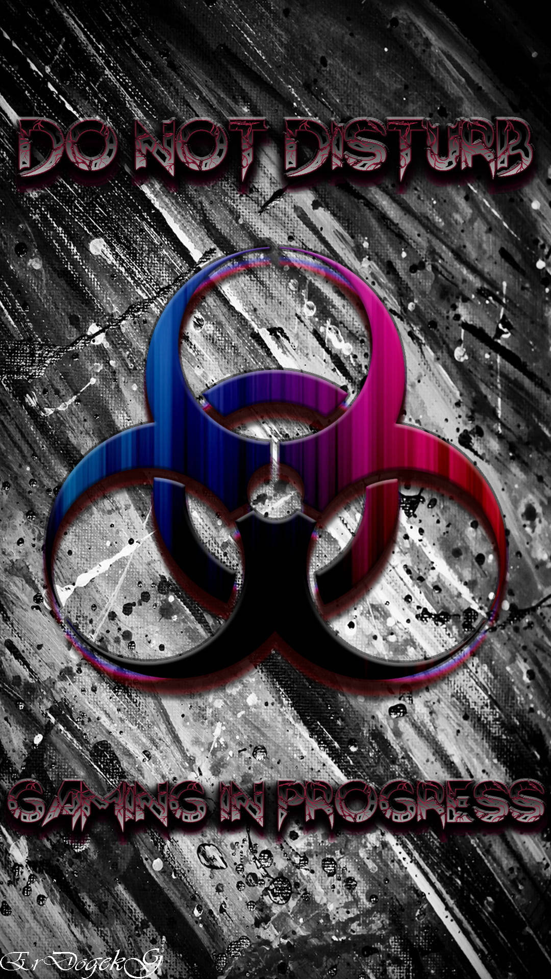 Do Not Disturb, GAMING IN PROGRESS, biohazard symbol, Full HD Phone Wallpaper