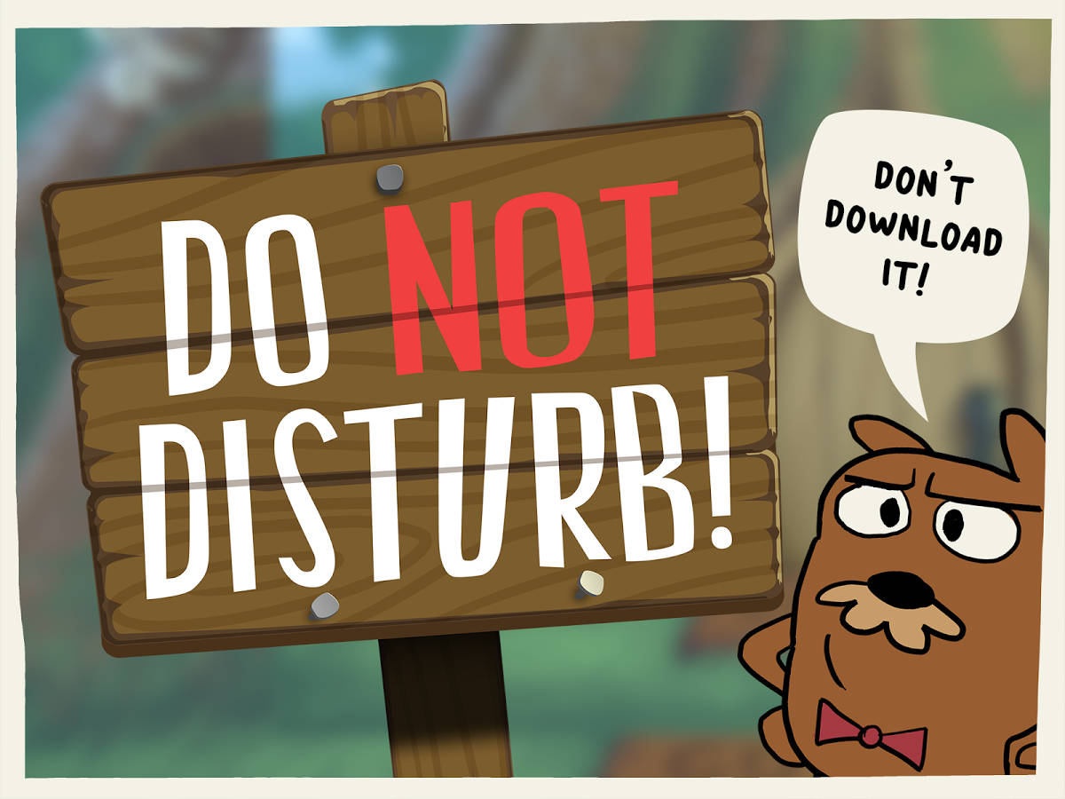 Do Not Disturb, cartoon dog, bowtie, SD Desktop Wallpaper