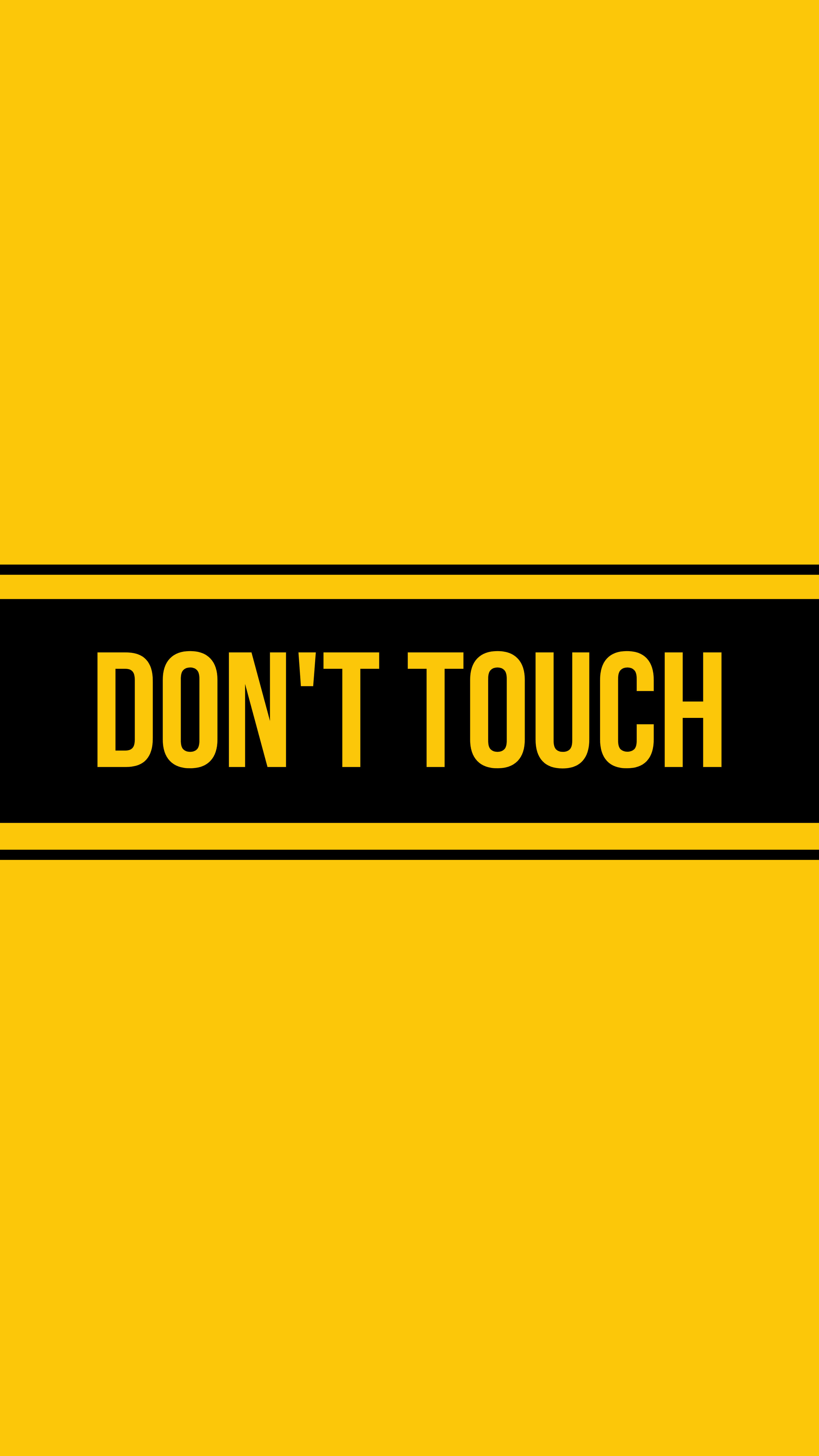 yellow background, black stripe, don't touch, 5K Phone Wallpaper