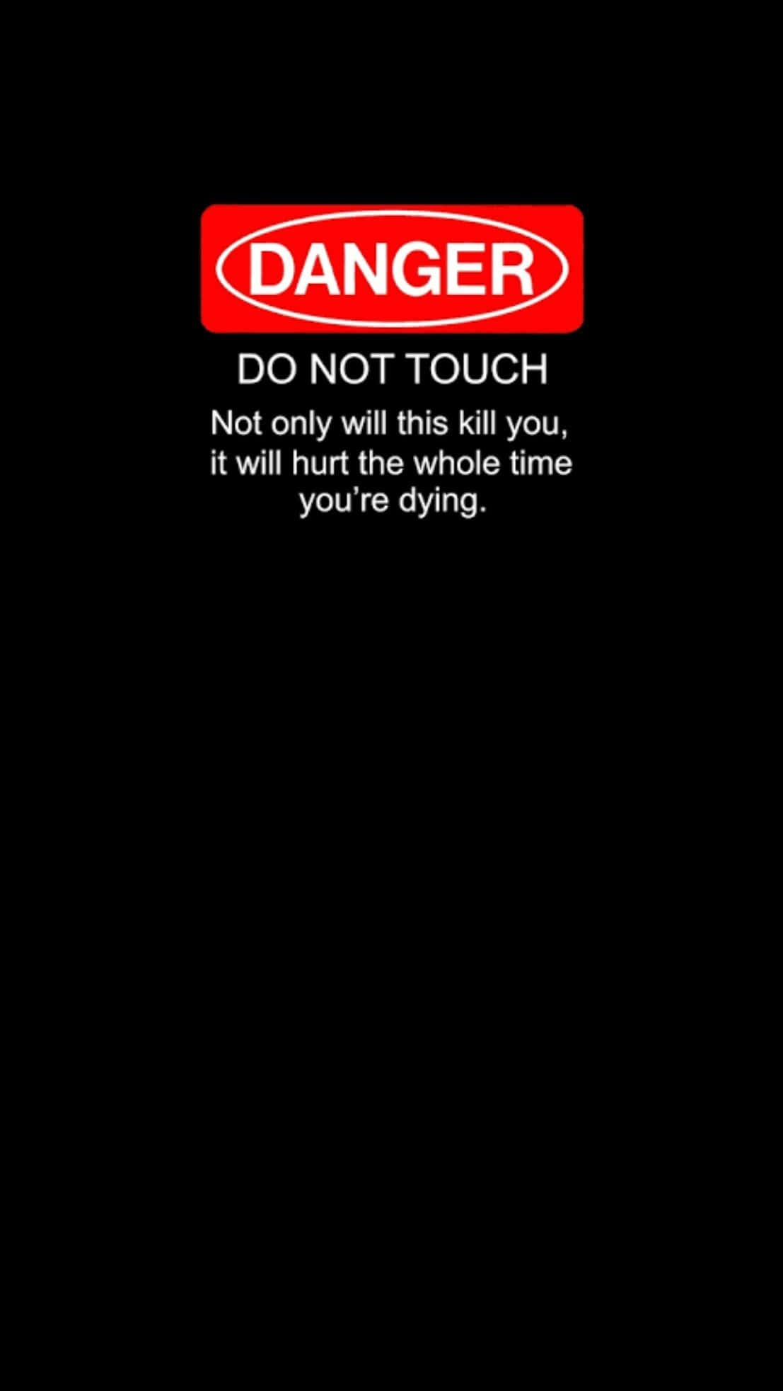 danger do not touch, red danger sign, stark black background, Full HD Phone Wallpaper
