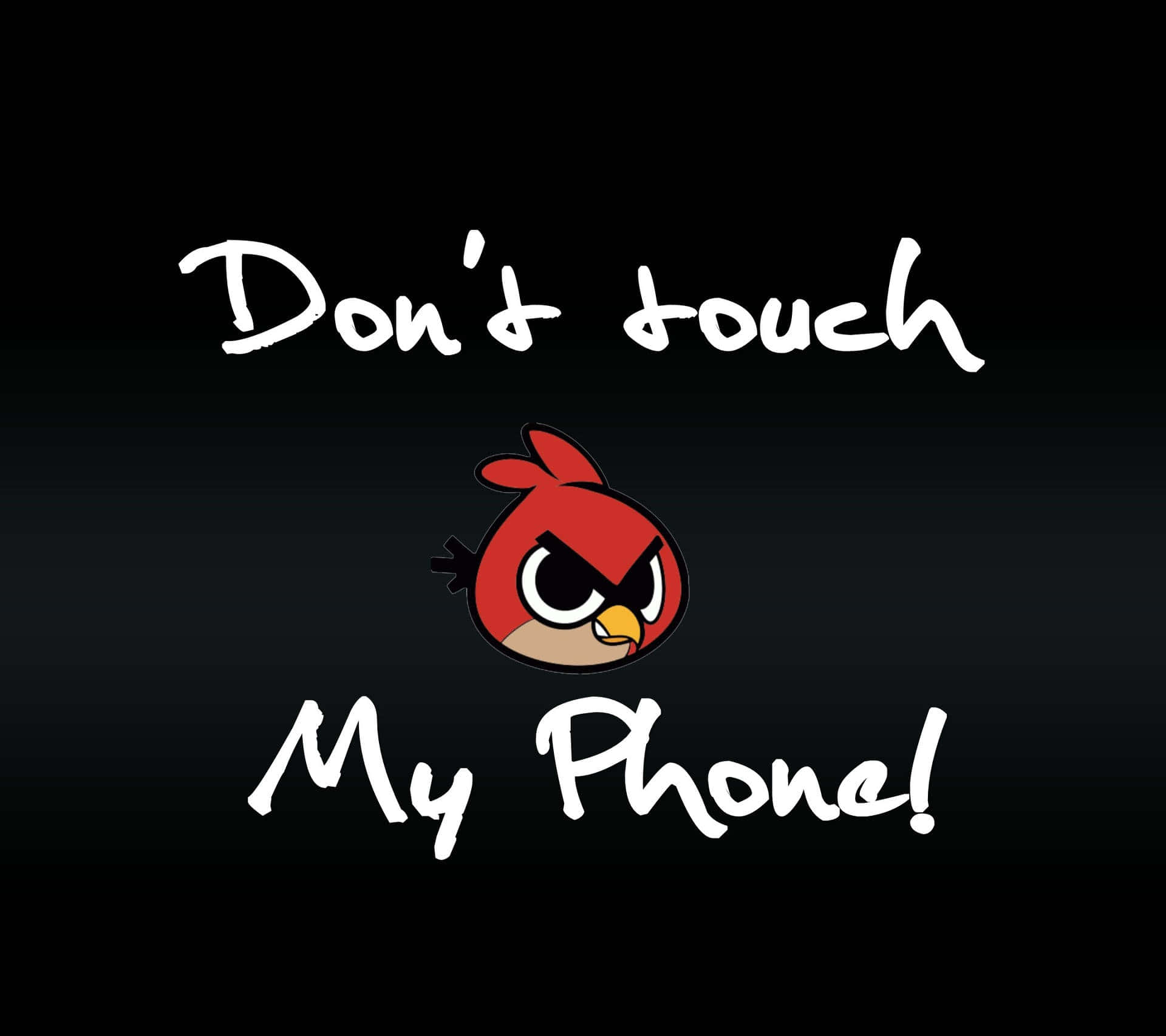 angry birds, red angry bird, Don't touch My Phone!, Full HD Desktop Wallpaper