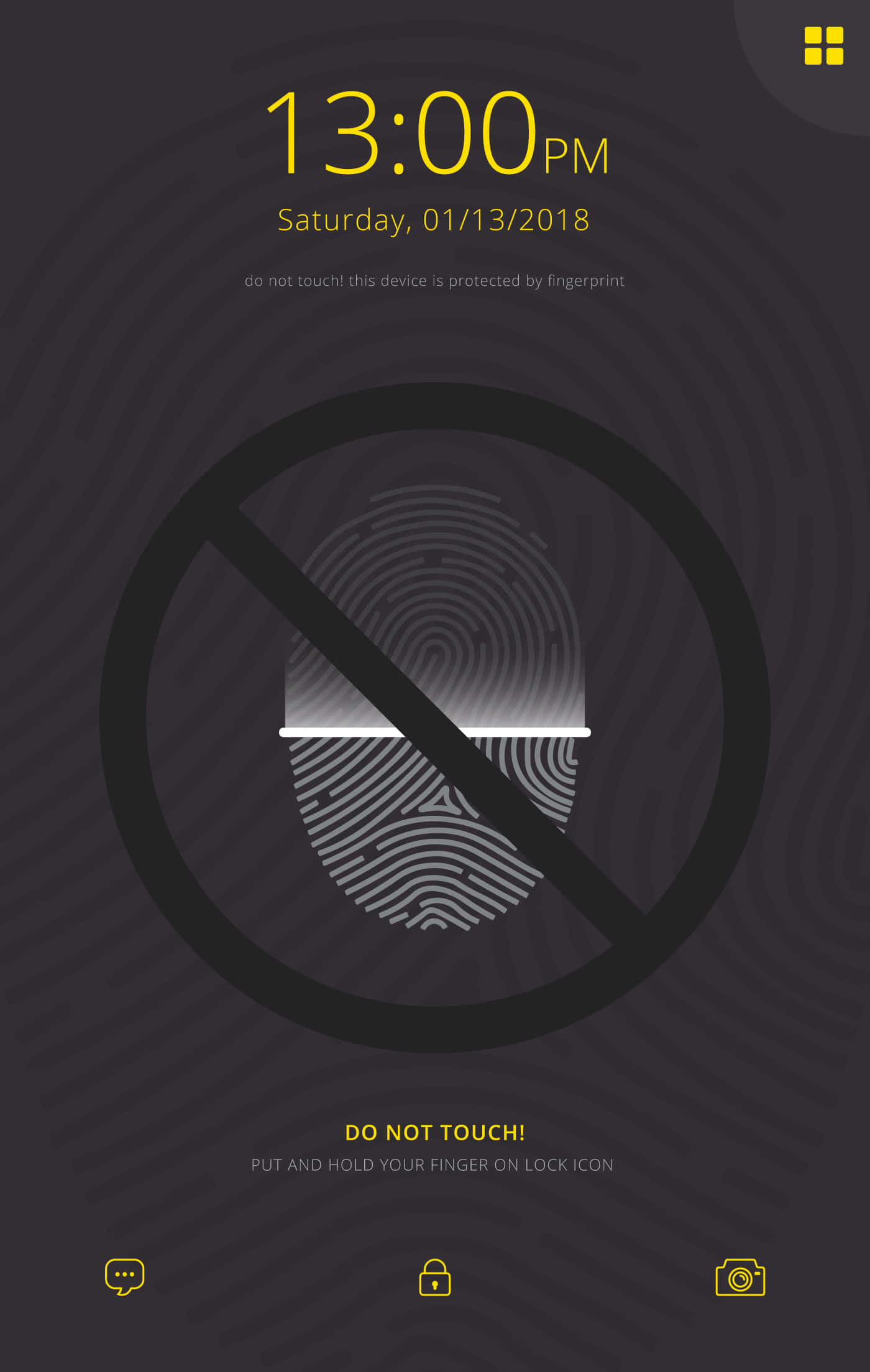 Do Not Touch, fingerprint icon, prohibition sign, Full HD Phone Wallpaper