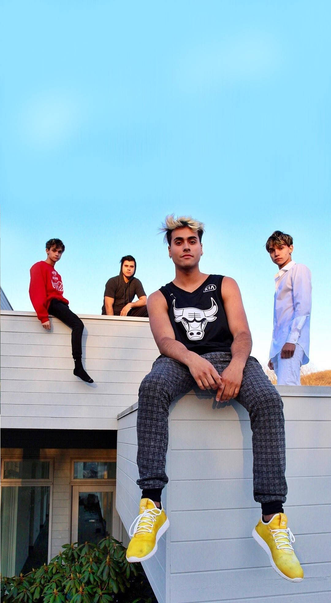 Dobre brothers, rooftop, clear blue sky, Full HD Phone Wallpaper