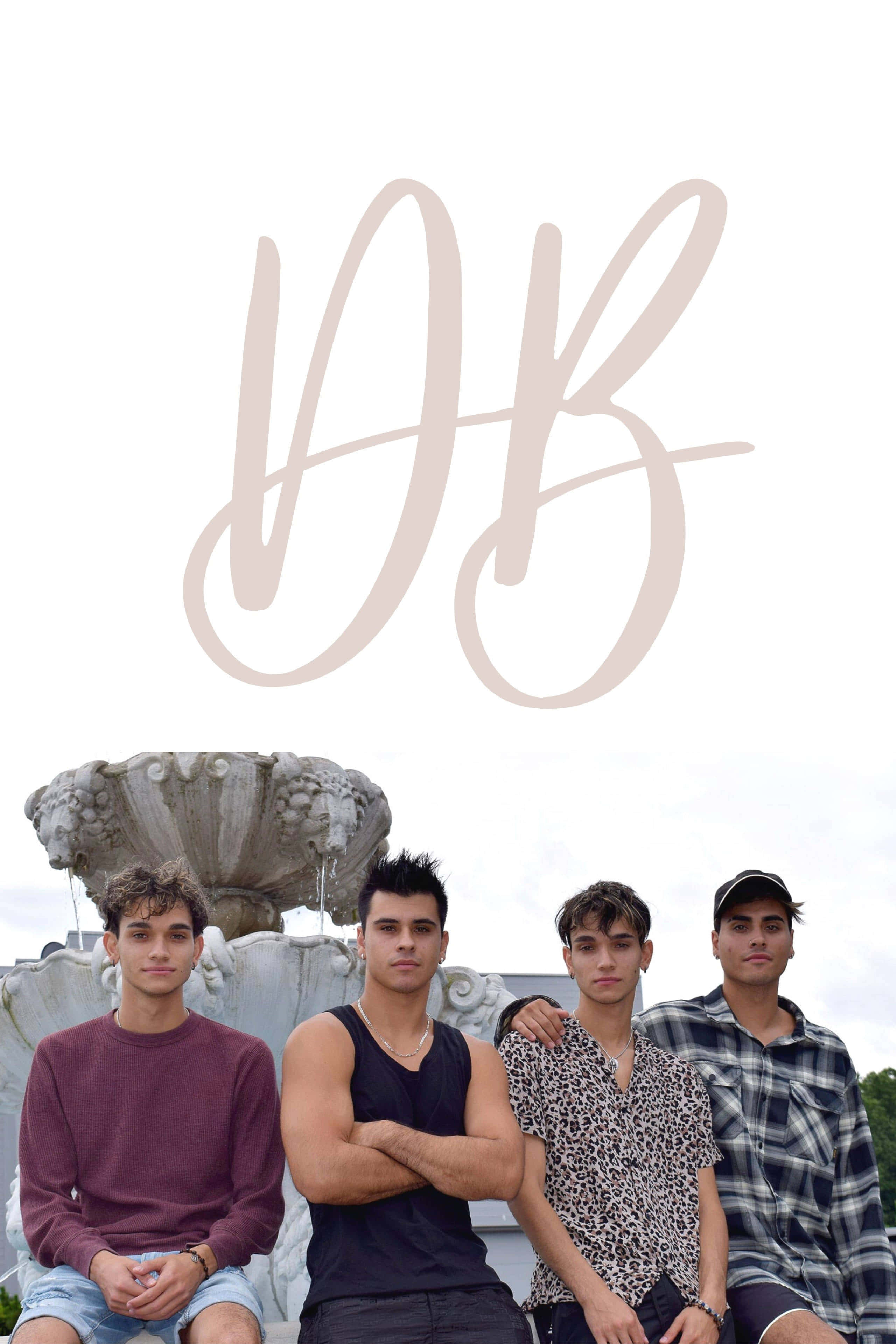 Dobre Brothers, stone fountain, overcast sky, 4K Phone Wallpaper